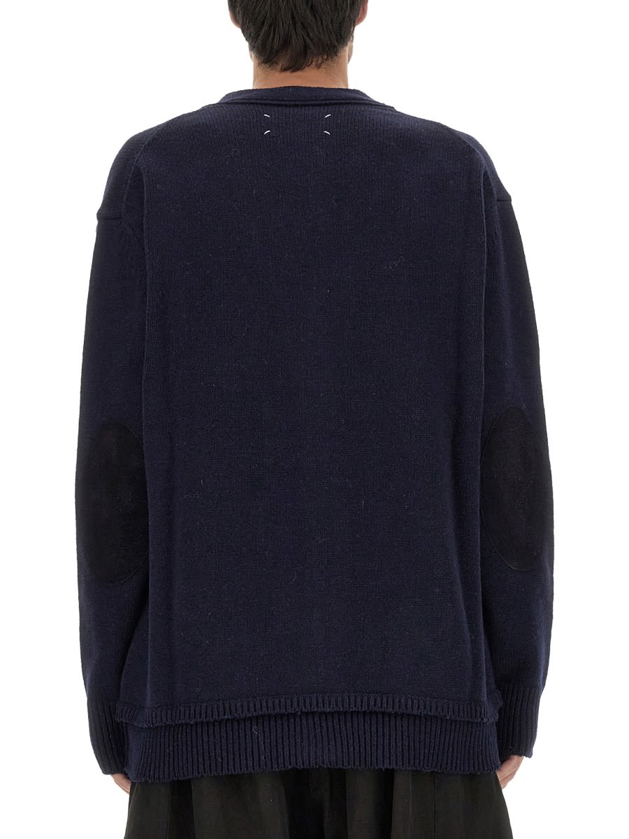 Shop Maison Margiela V-neck Cardigan In Blue