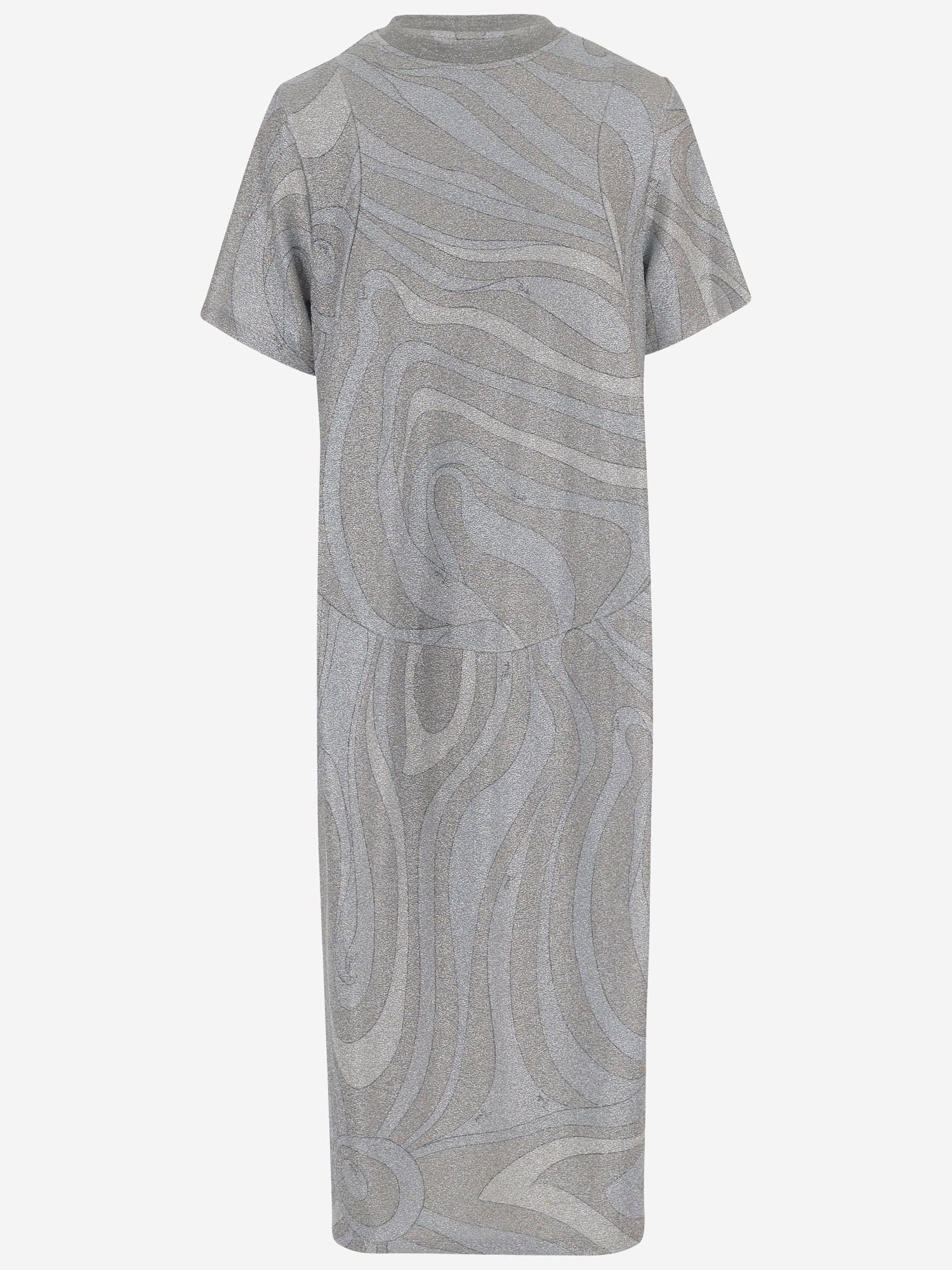 Pucci Stretch Nylon Dress With Abstract Print In Gray
