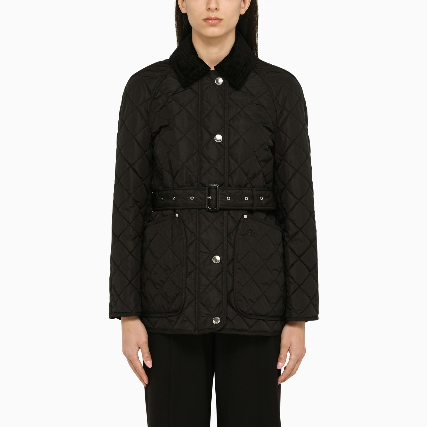 Shop Burberry Black Quilted Nylon Jacket