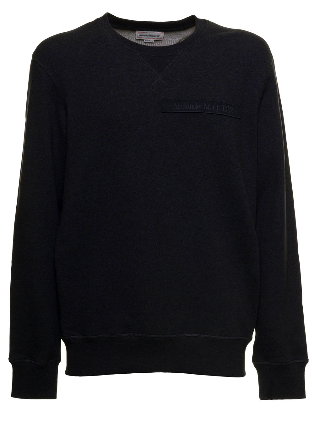 Alexander McQueen Black Cotton Sweater With Logo
