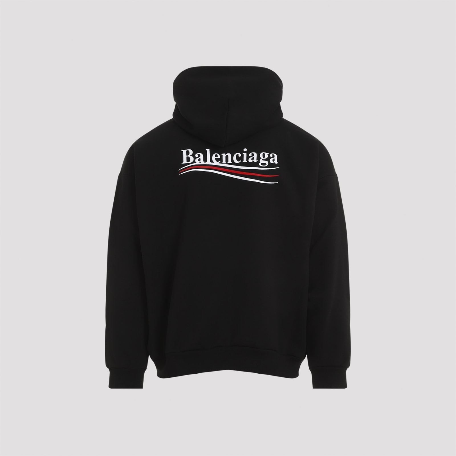 Shop Balenciaga Medium Fit Hoodie In Black White