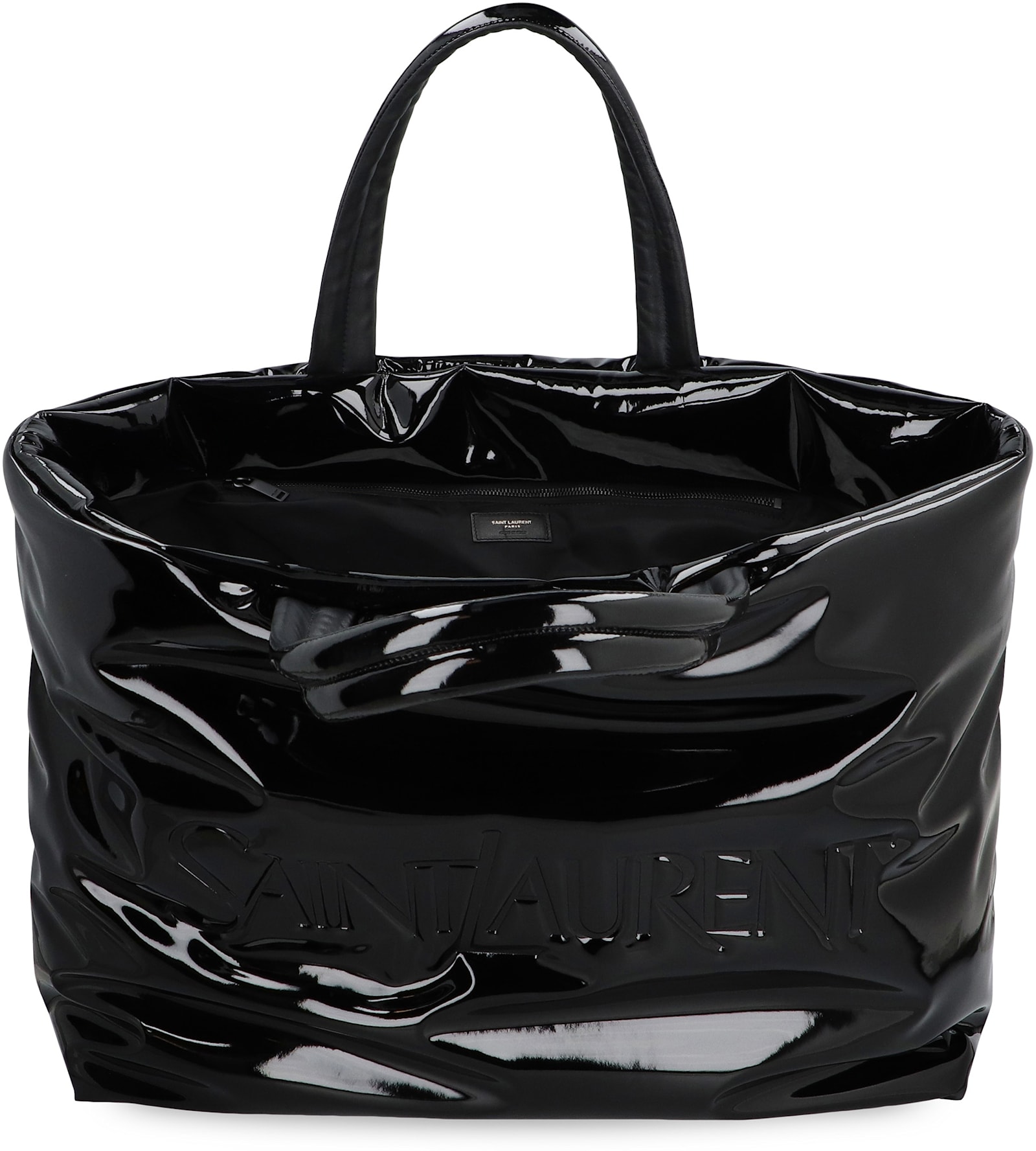 Saint Laurent Padded Nylon Maxi Tote In Black