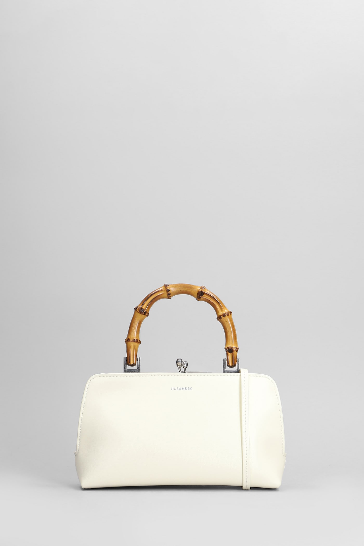 Gojii Mini Bambo Shoulder Bag In Beige Leather