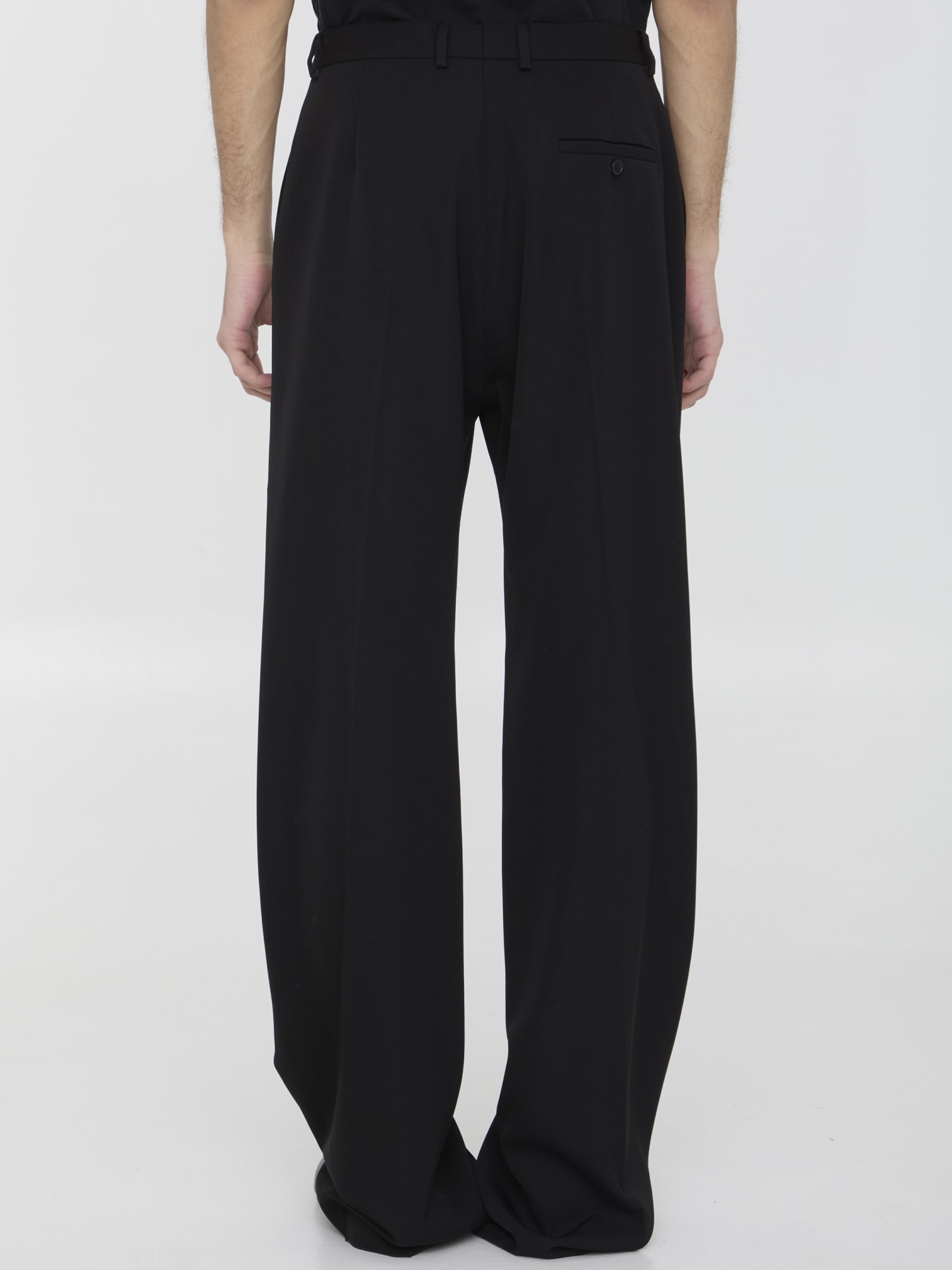 Shop Balenciaga Tailored Trousers In Black