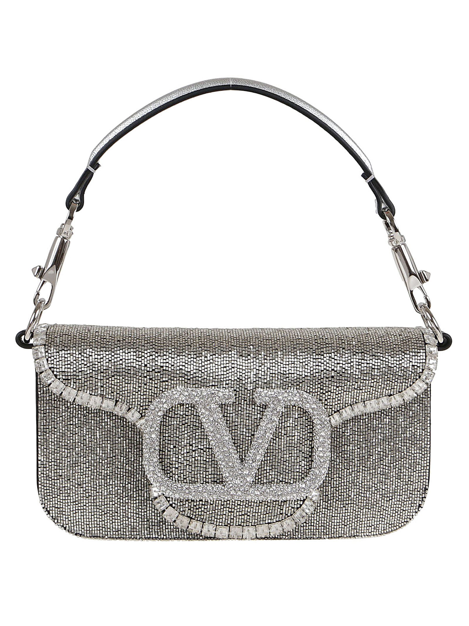 Valentino Garavani: Silver Small Locò Bag