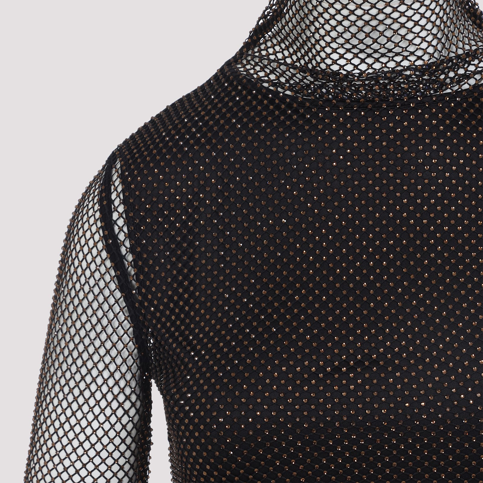 Sportmax Gerarda Crystal Top With Stand-up Collar In Black