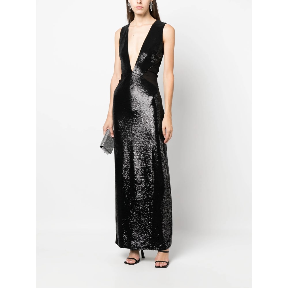 Rev Sequin-embellished Maxi Dress In Black