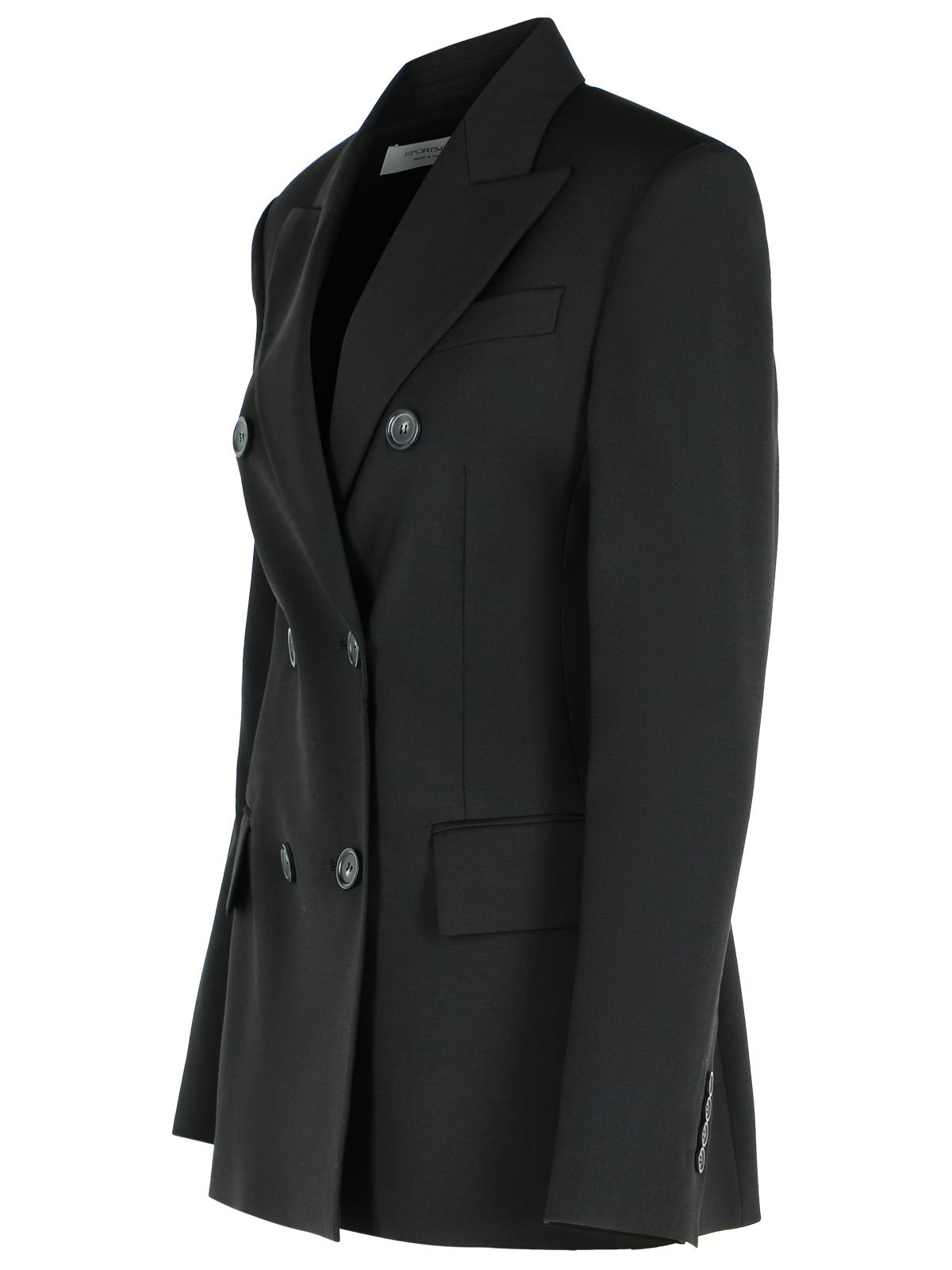 Sportmax Gelly Blazer In Black Stretch Wool In Brown