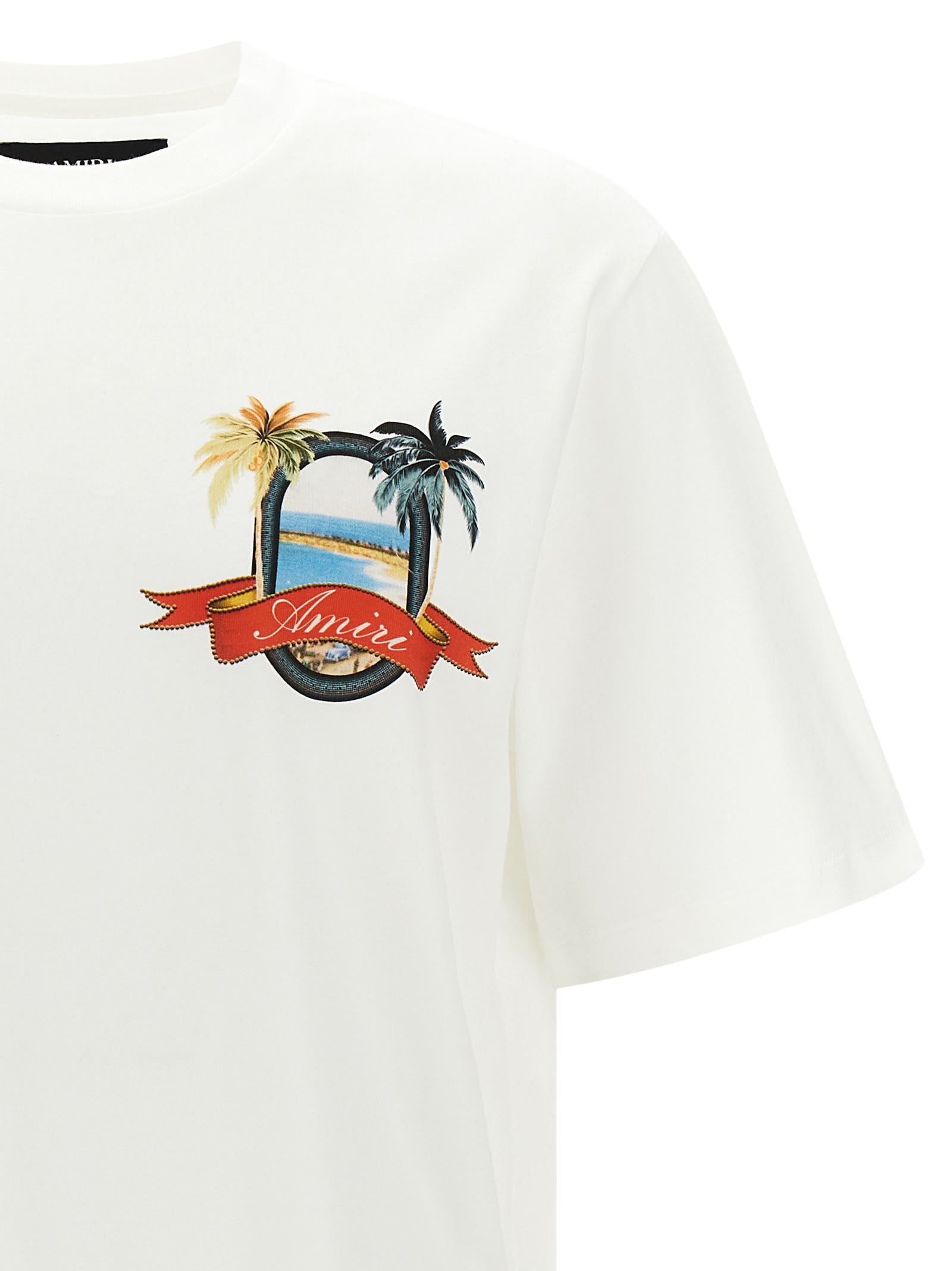 Amiri Paradise Graphic Print Crewneck T-shirt In White