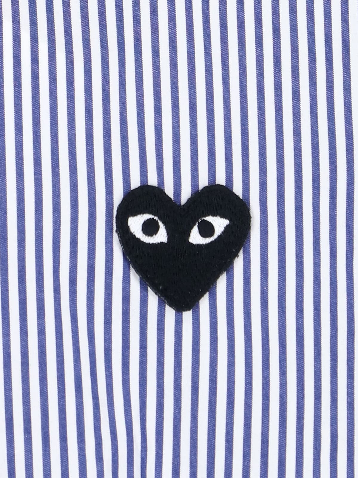 Comme Des Garçons Play Logo Striped Shirt In Blue