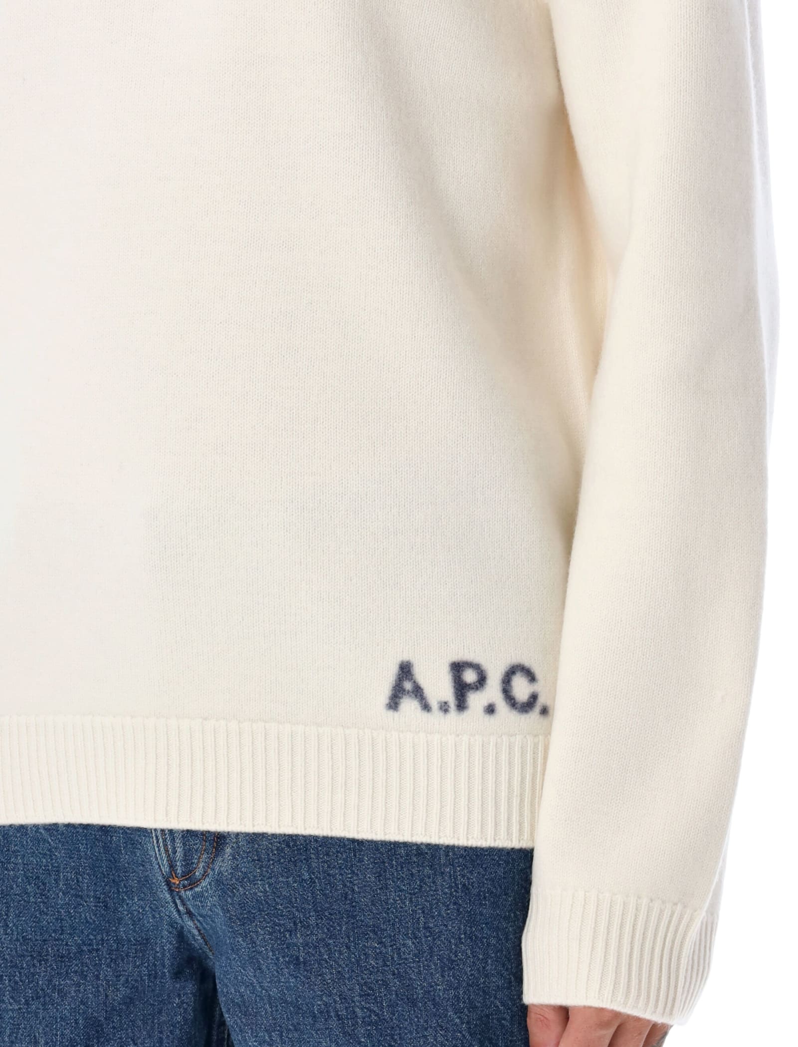 Shop Apc Edward Knit Sweater In Ecru