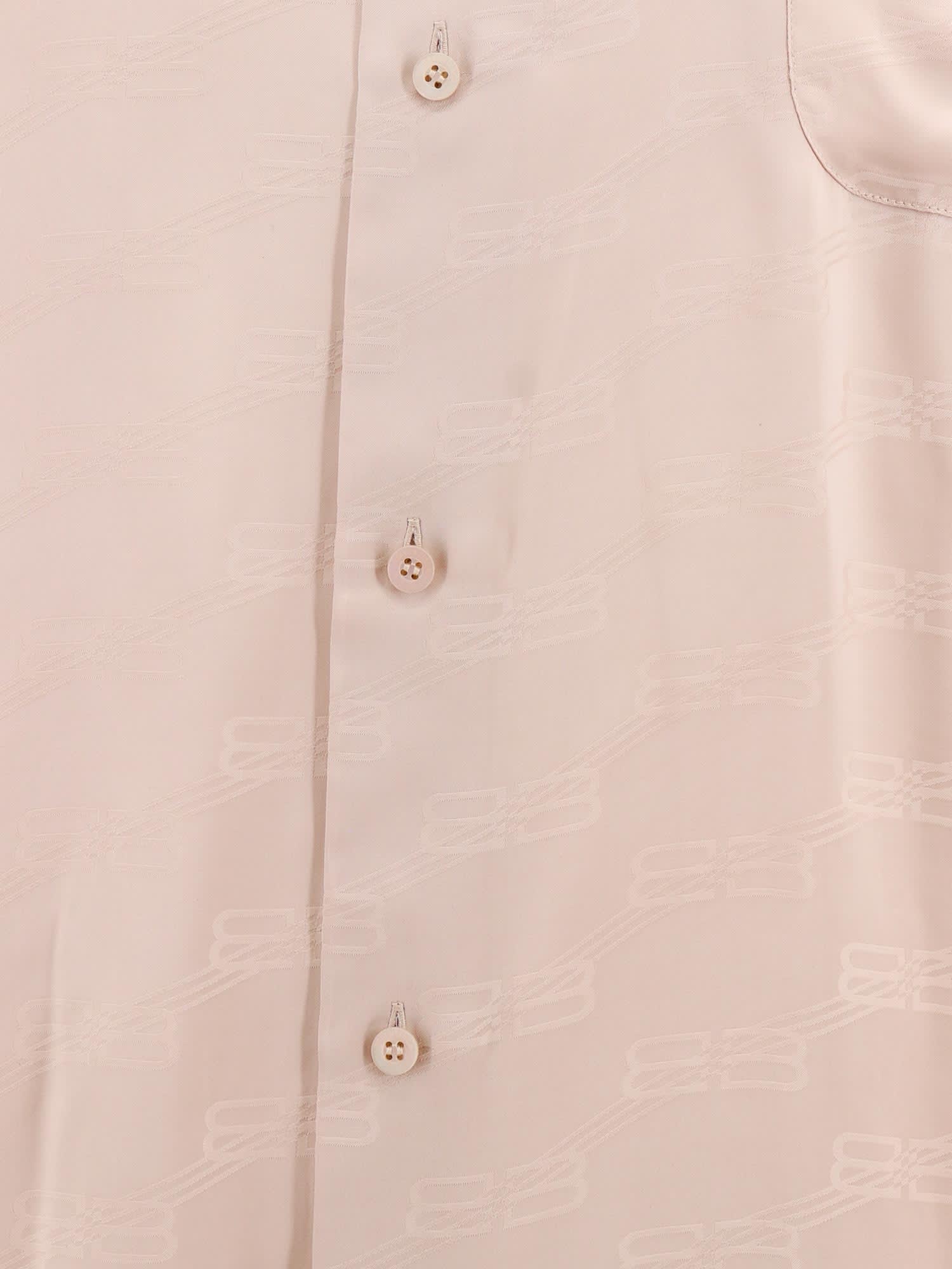 Balenciaga Long Sleeve Minimal Shirt In Beige