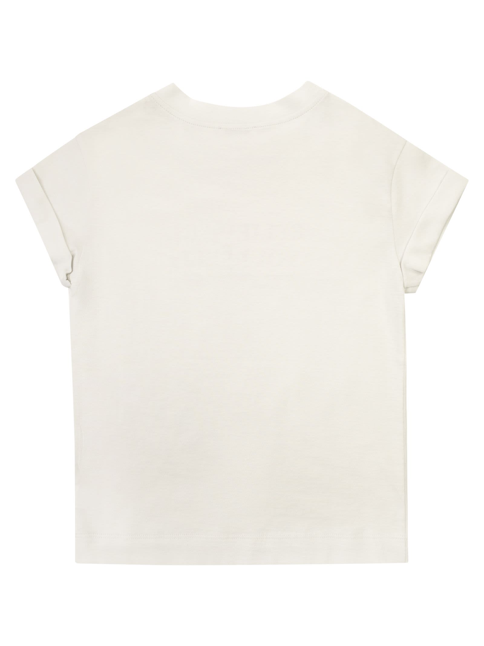 Shop Brunello Cucinelli Lightweight Cotton Jersey T-shirt With Print And Necklace In White