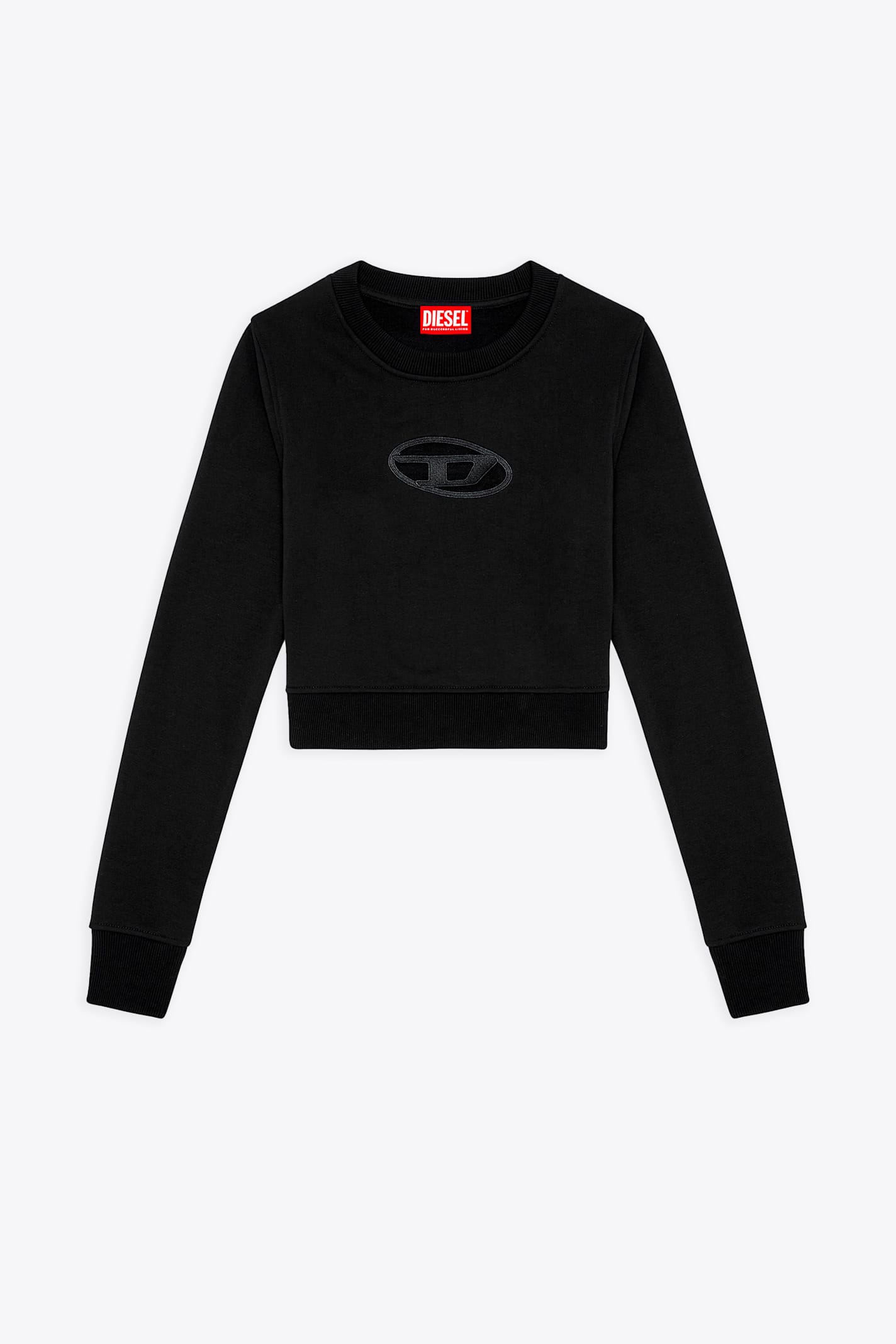 F-slimmy-od Black cropped sweatshirt with cut-out logo - F Slimmy Od