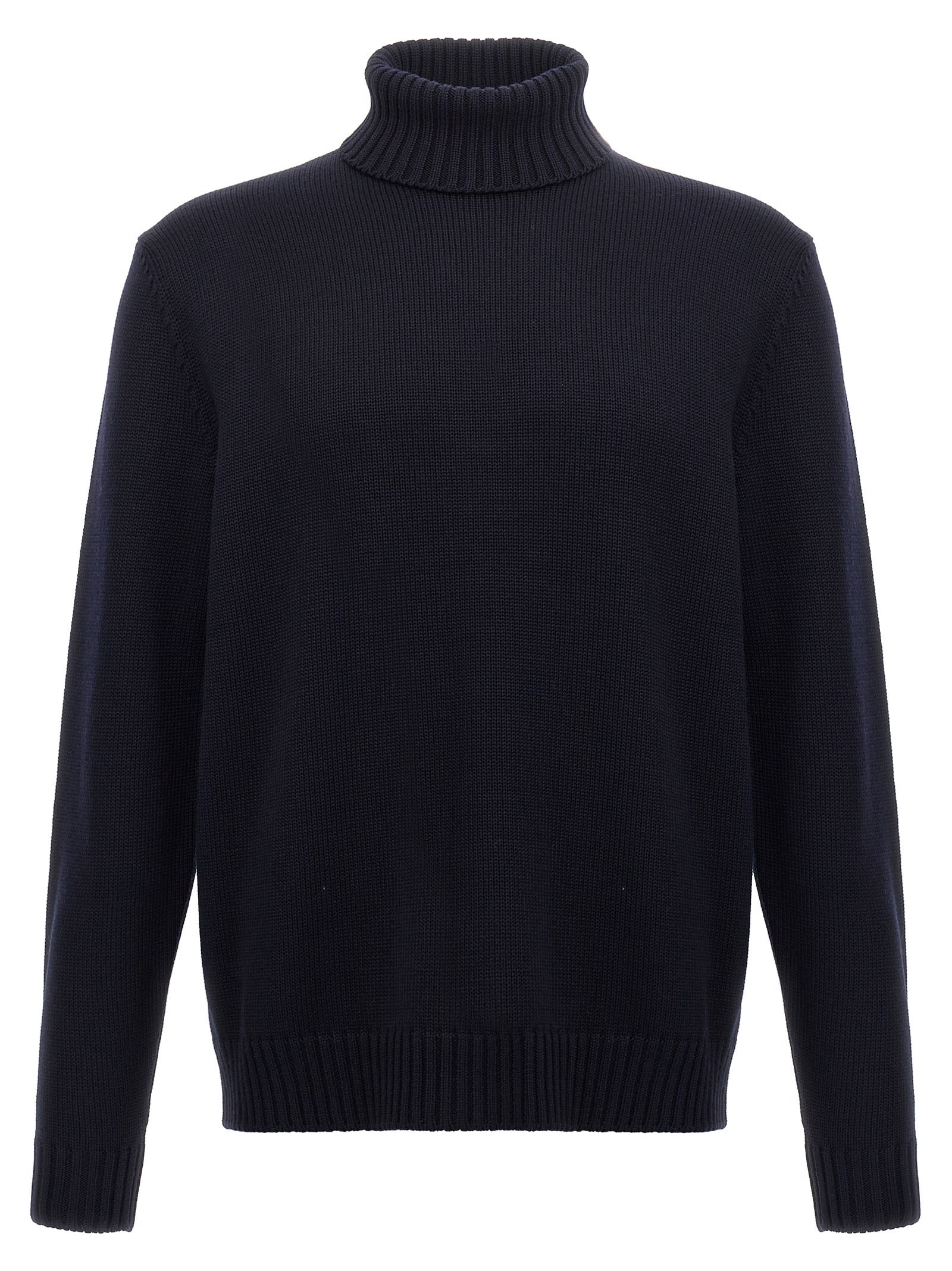 Shop Zanone High Neck Sweater In Blue