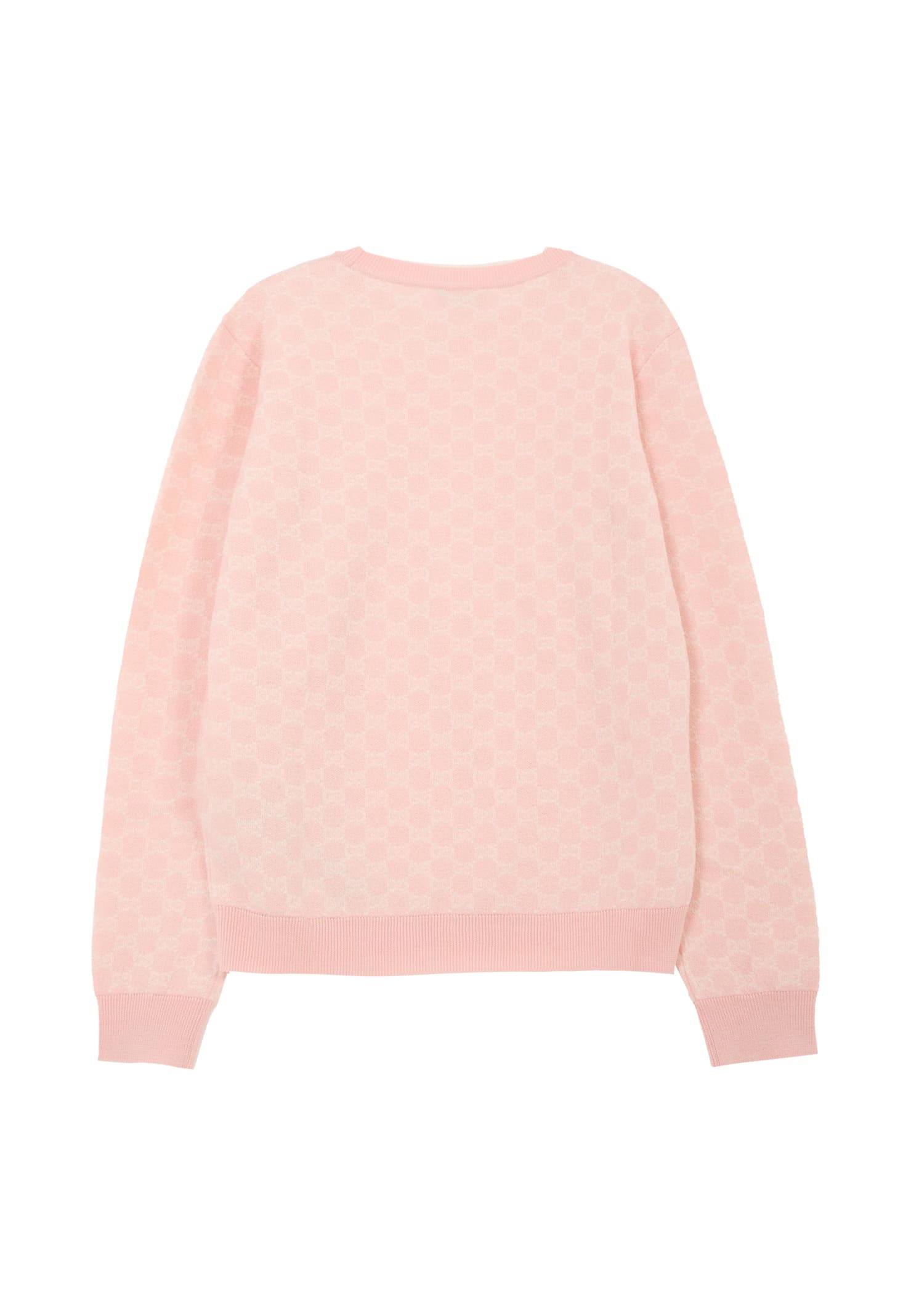 Gucci Pink Sweater For Girl With Gg Motif In Pink