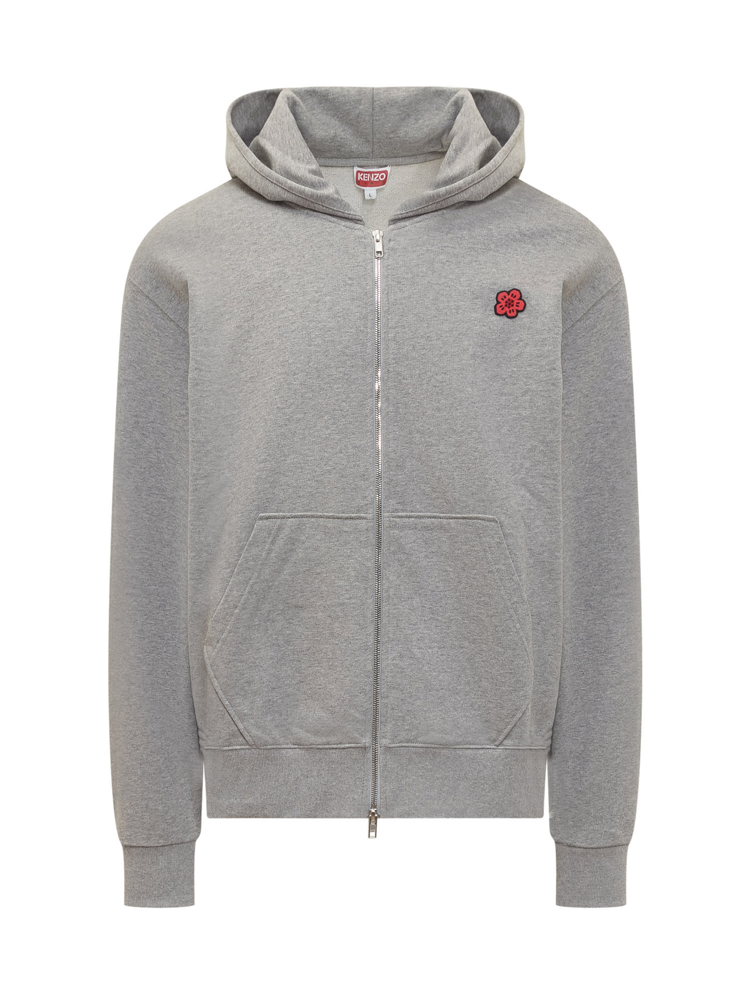 Shop Kenzo Hoodie With Logo In Light Grey