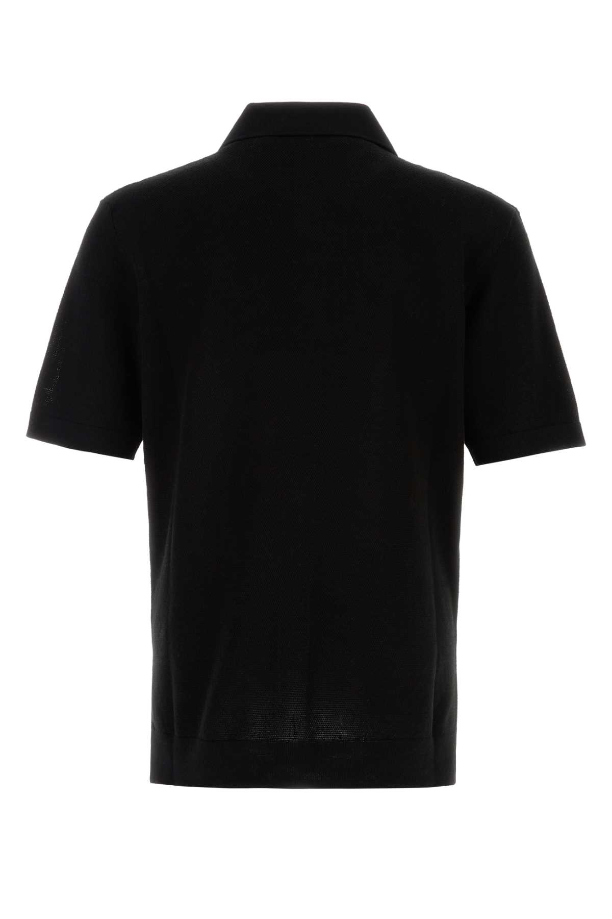 DOLCE & GABBANA BLACK COTTON POLO SHIRT