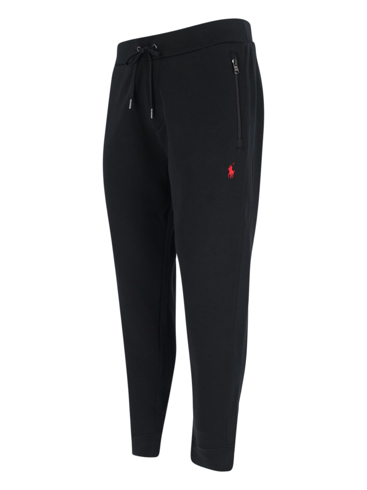 Polo Ralph Lauren Straight Leg Trousers Elastic Waistband In Black