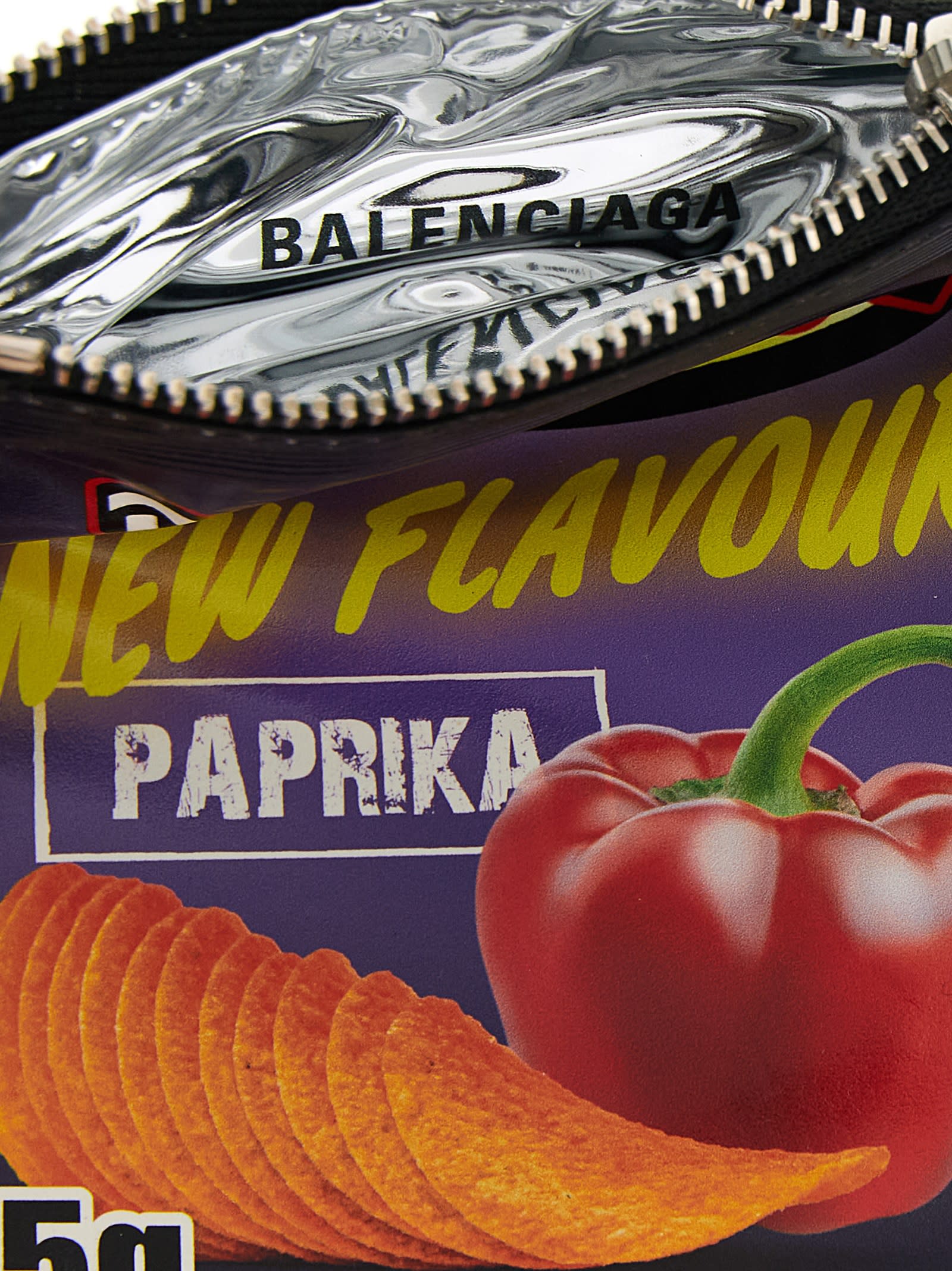 Balenciaga Keyring With Printed Design And Chain In Purple