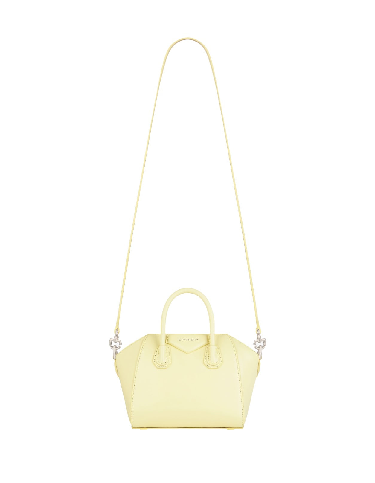 Shop Givenchy Antigona Toy Bag In Soft Yellow And Natural Beige Box Leather