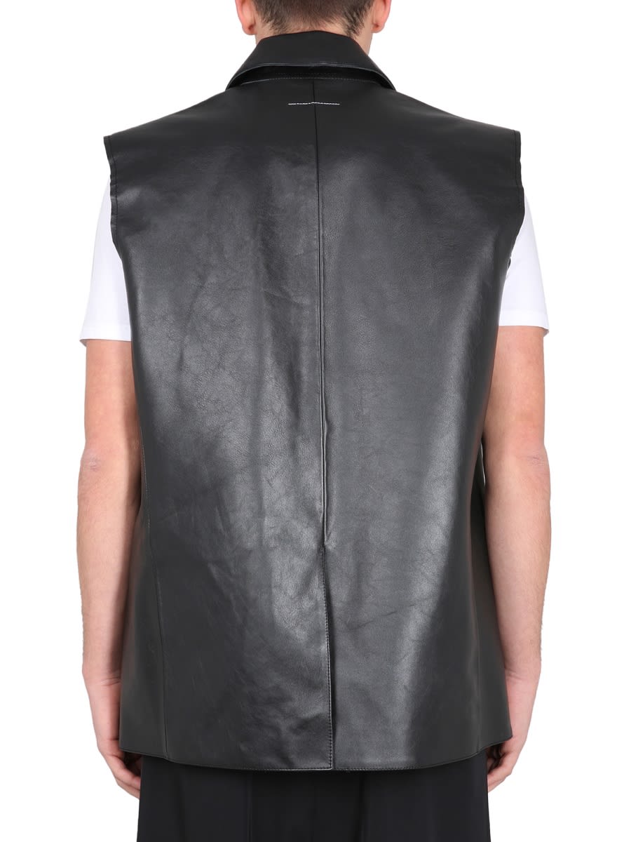 Mm6 Maison Margiela Mm6 By Maison Margiela Leather Vest In Black