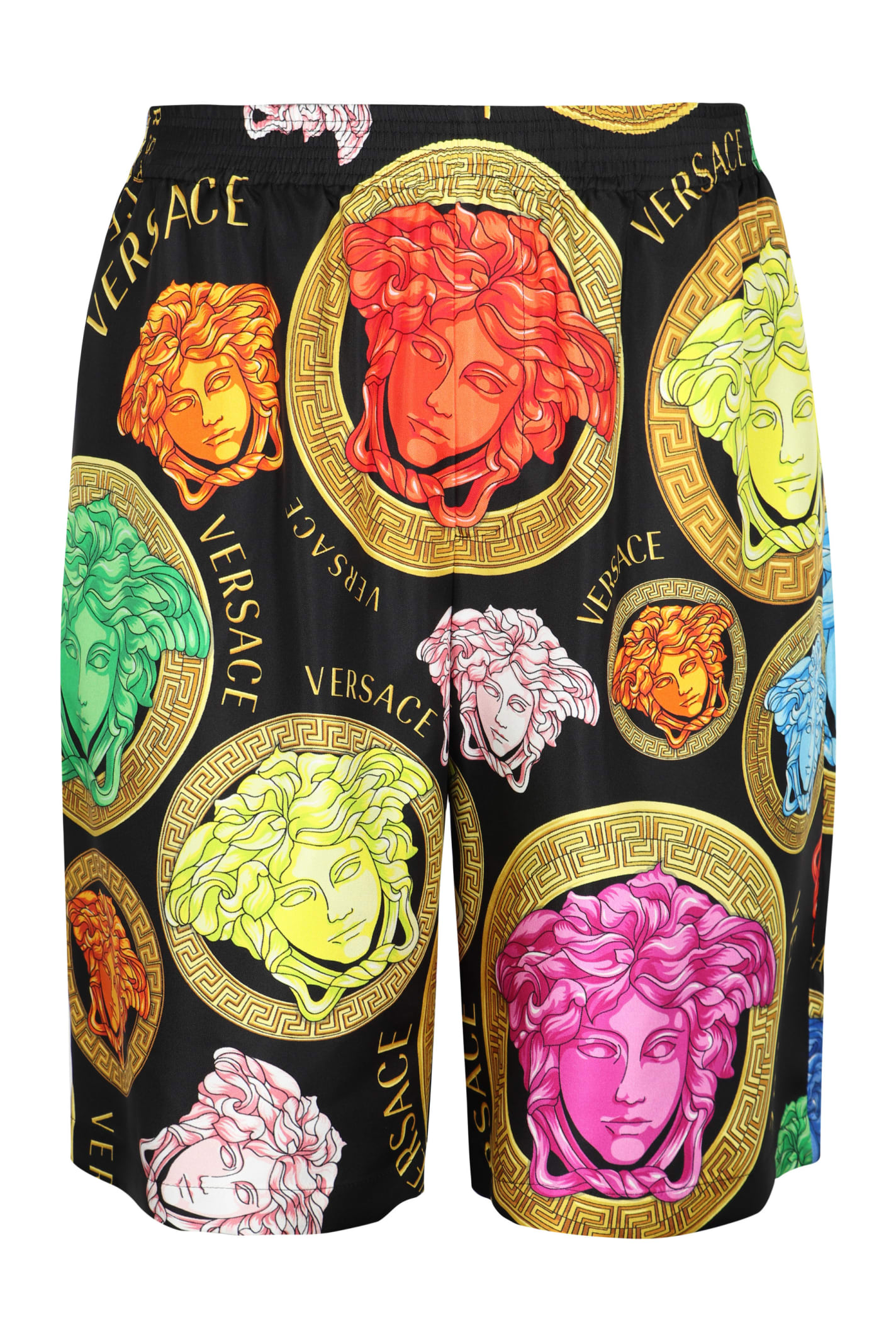 Versace Printed Silk-twill Shorts