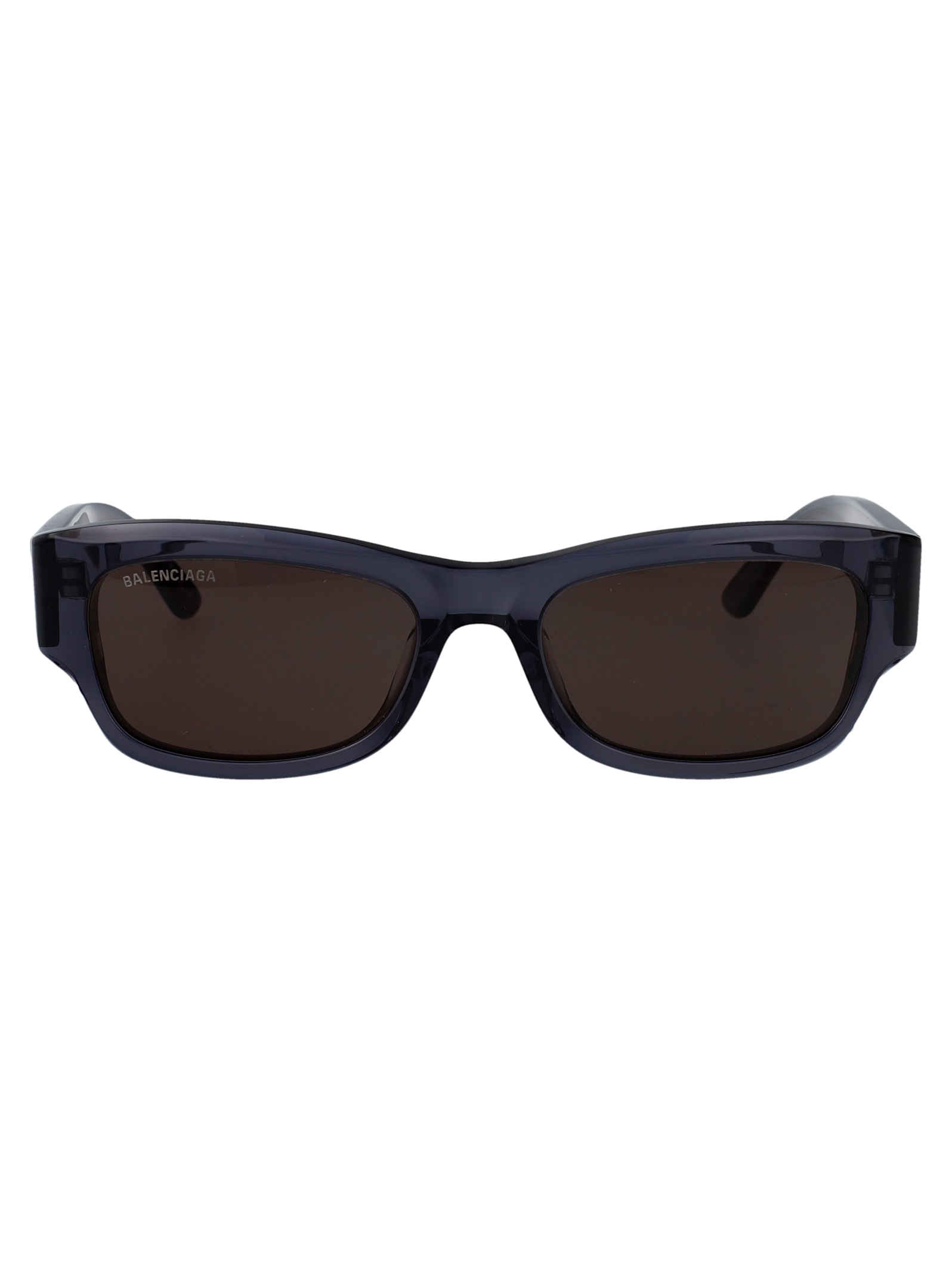 Balenciaga Grey-grey-grey Recycled Acetate Sunglasses In Black