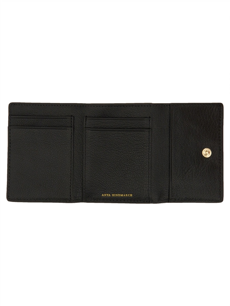 Shop Anya Hindmarch Trifold Mini Eyes Wallet In Black