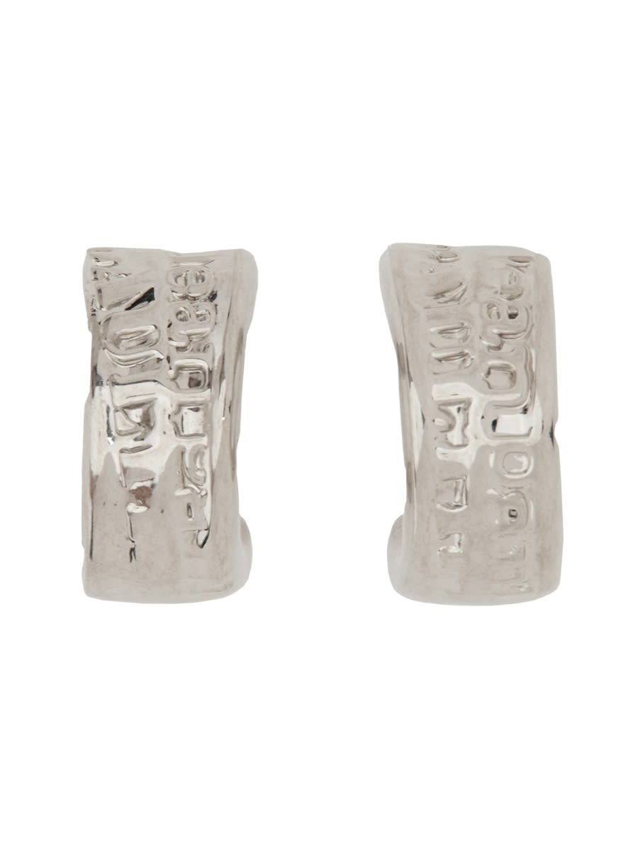 Jean Paul Gaultier Sculptural Silver Brass Earrings