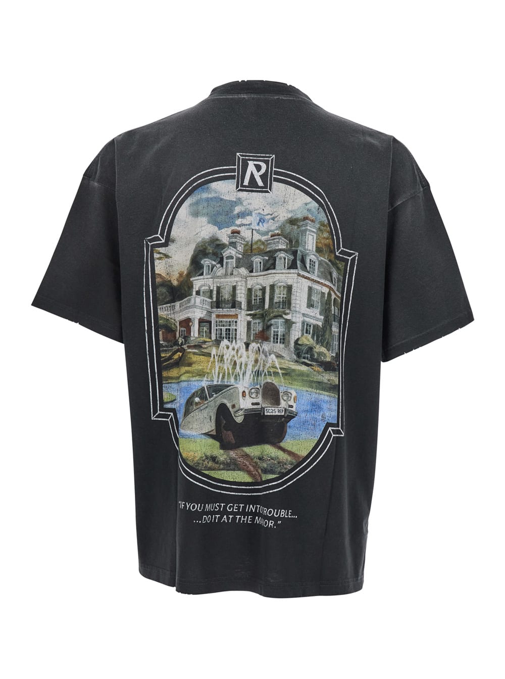 Represent Revere Manor Black T-shirt With Logo Lettering On The Front And Maxi Print On The Rear In Cotton Jer In Gray
