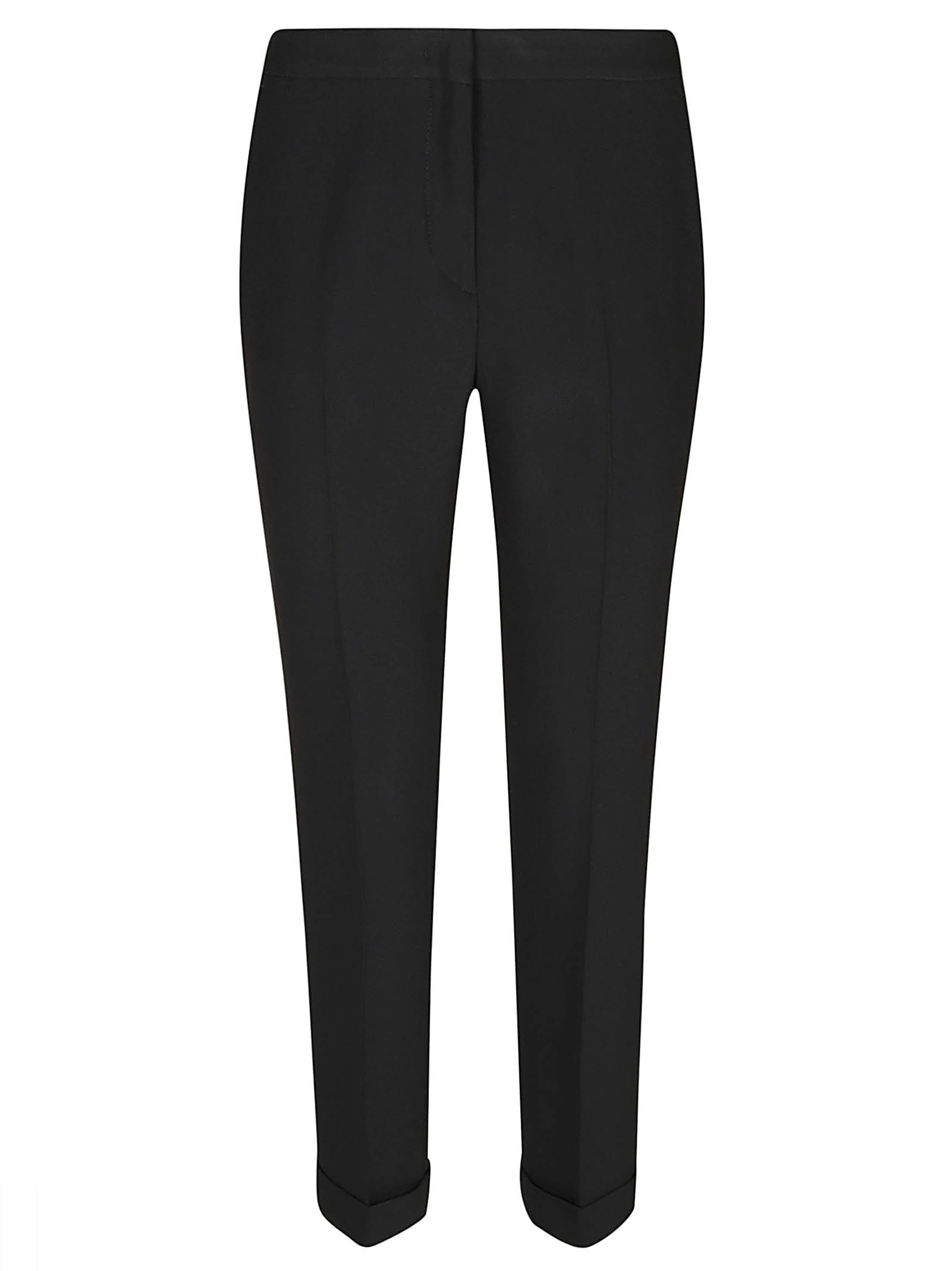 Etro Regular Fit Plain Cropped Trousers In Black