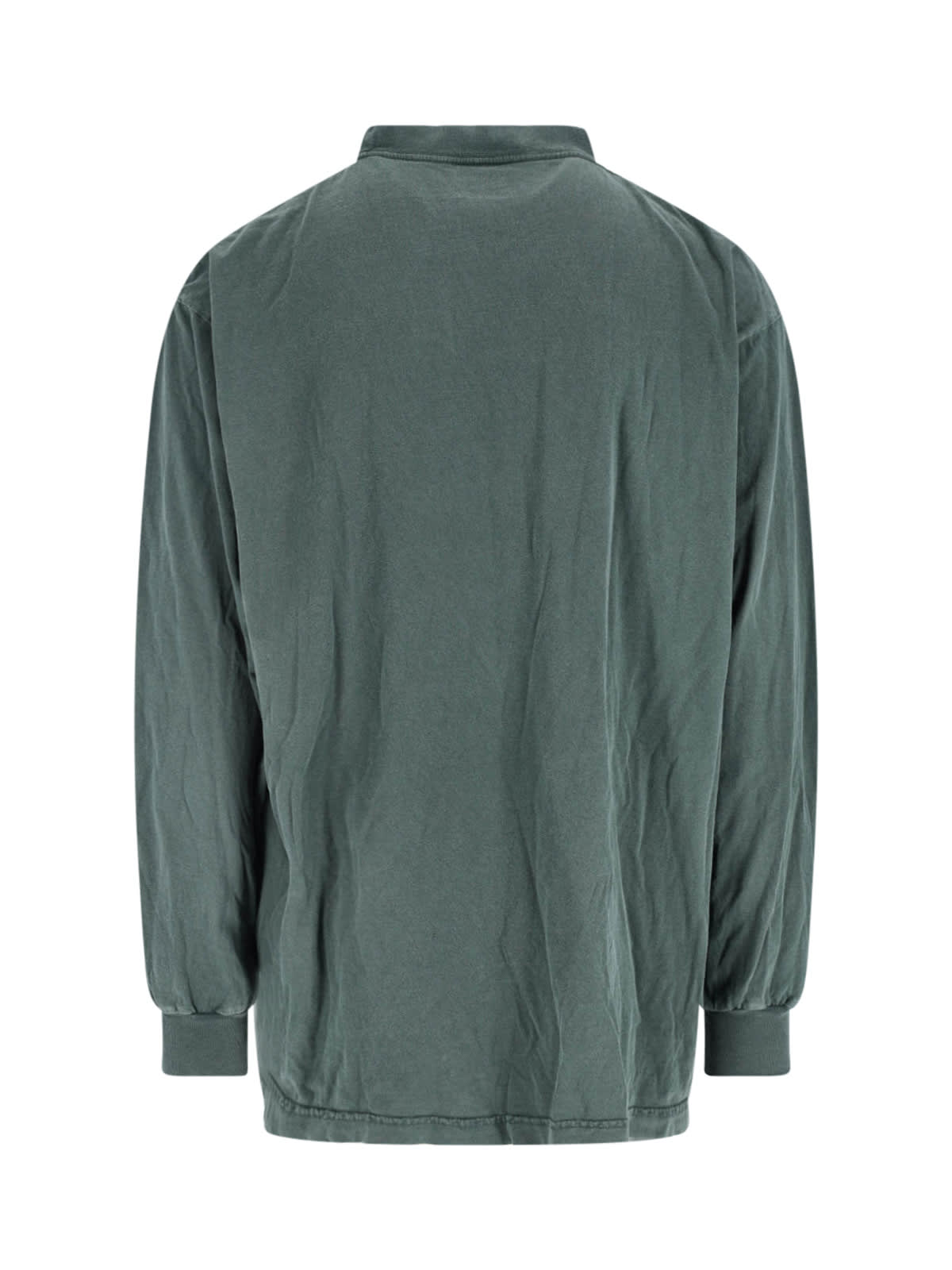 Balenciaga Crew Neck T-shirt Ribbed Cuffs Design In Green