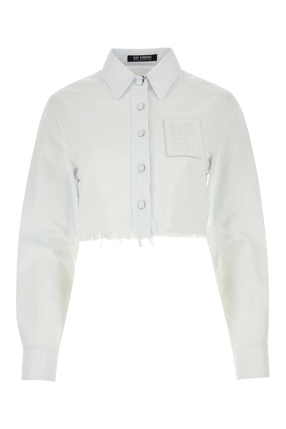 Shop Raf Simons White Denim Shirt In 0010