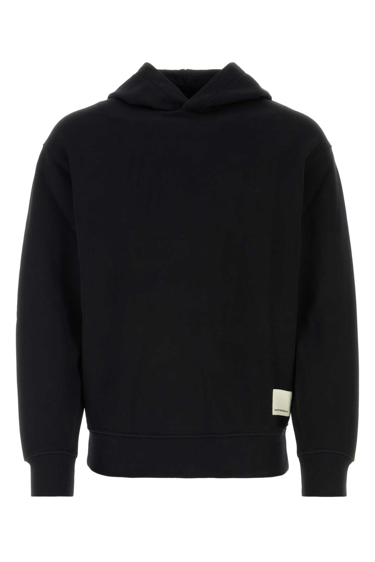 Shop Emporio Armani Black Cotton Sweatshirt In 0095