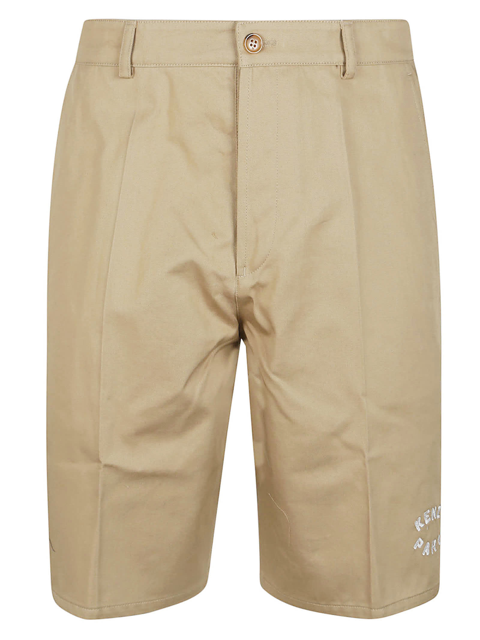 Shop Kenzo Chino Short In Beige Fonce