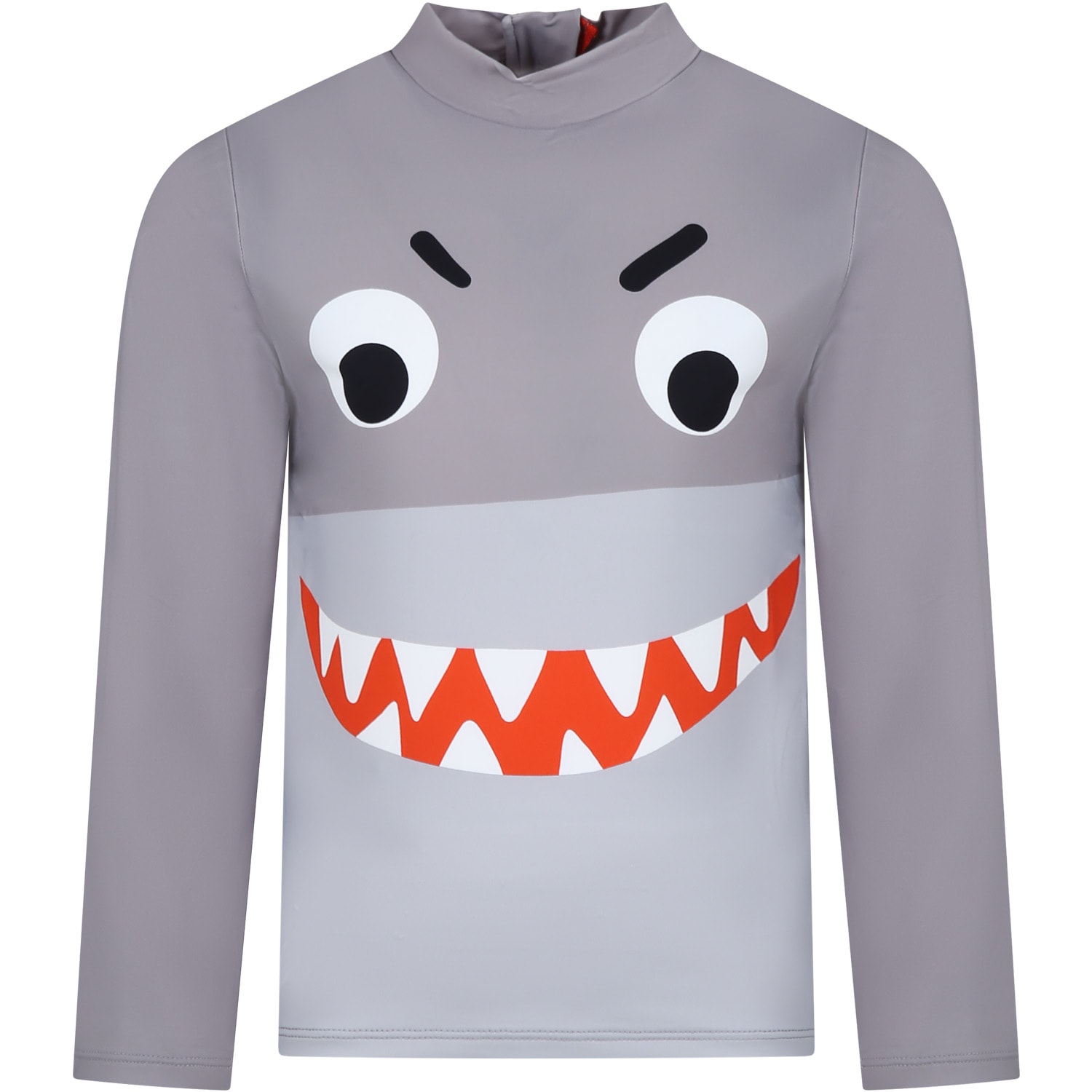 Shop Stella Mccartney Anti-uv Grey T-shirt For Boy With Shark