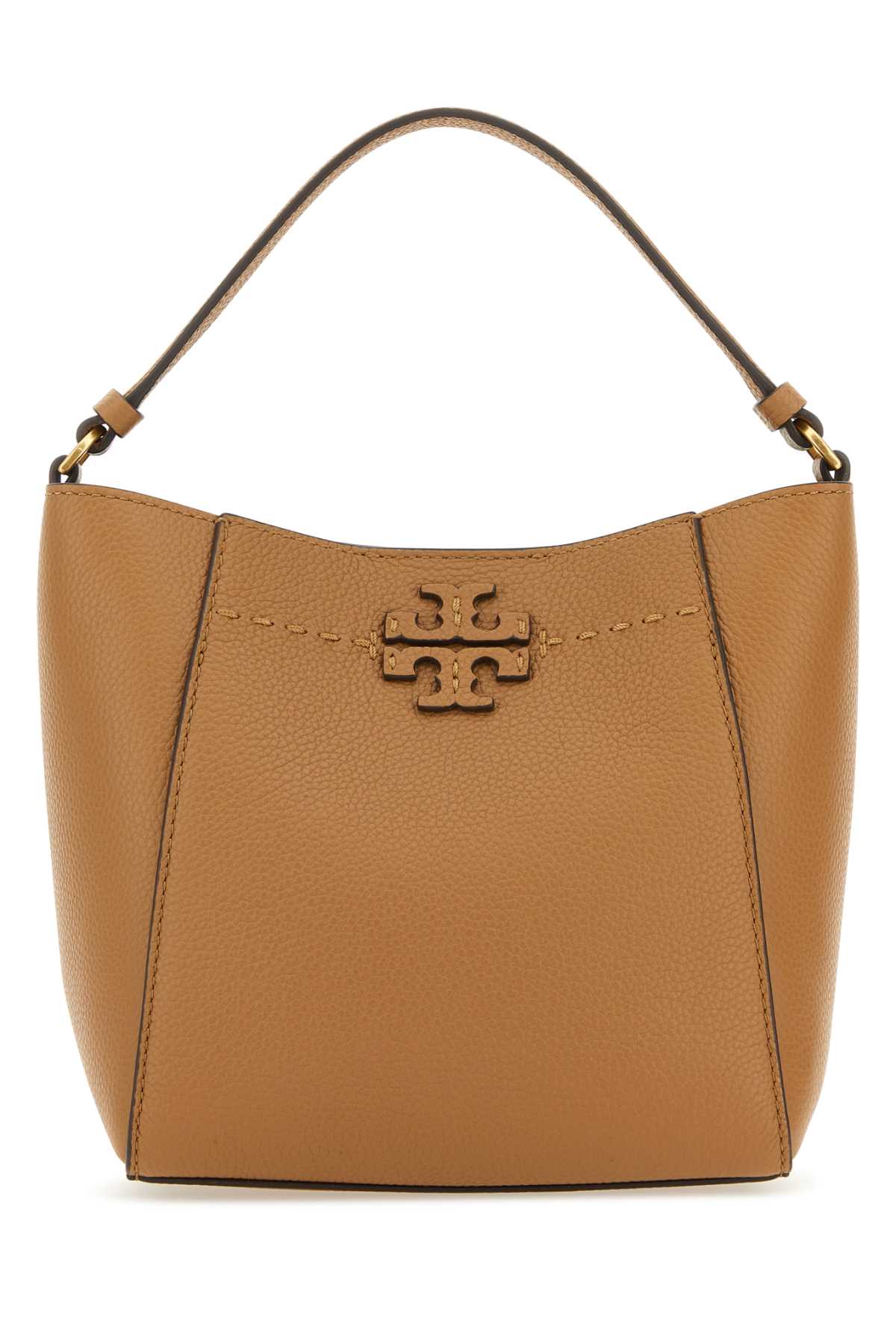Shop Tory Burch Biscuit Leather Small Mcgraw Bucket Bag In 227