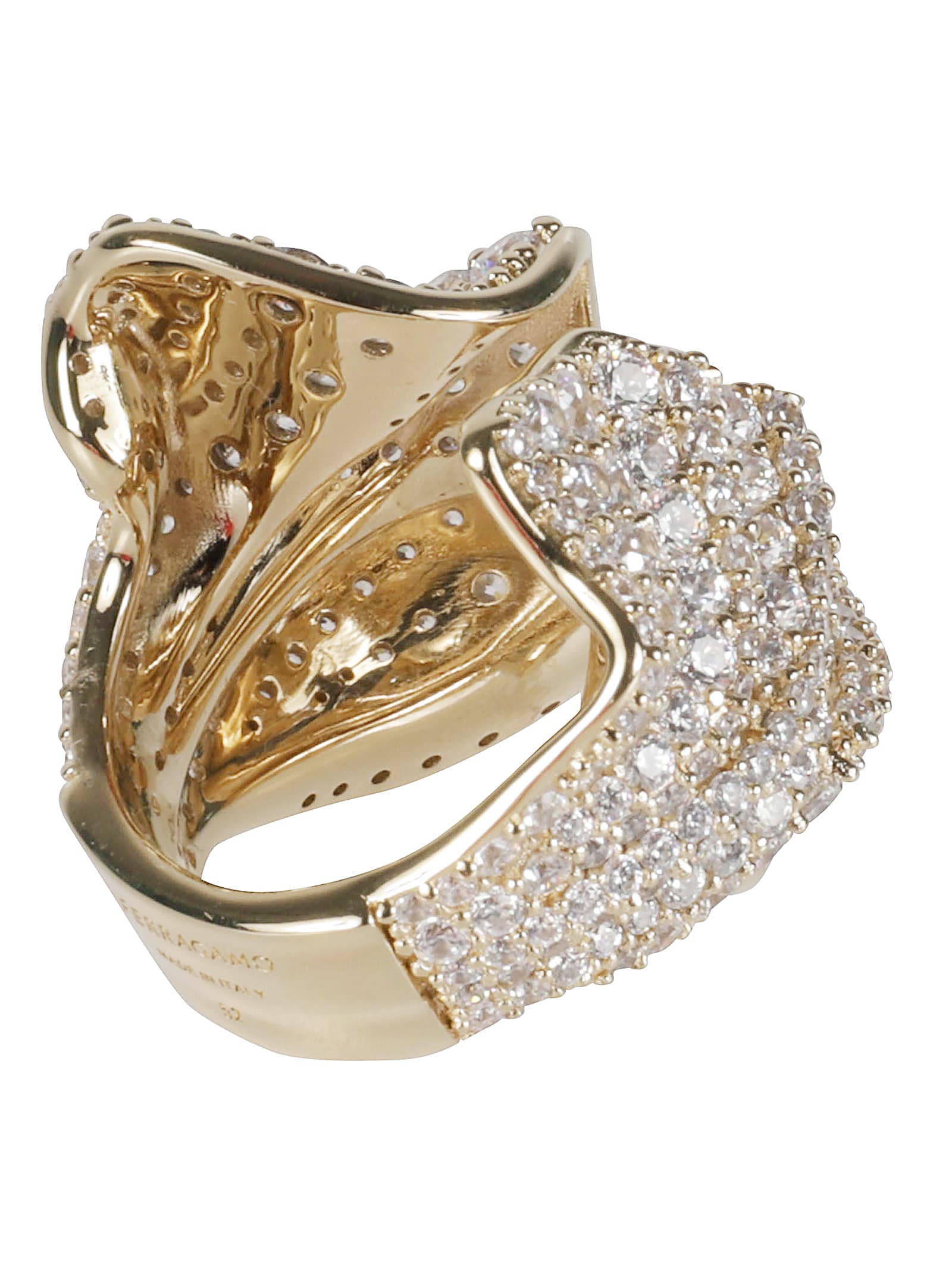 Ferragamo An Drape Str Embellished Ring