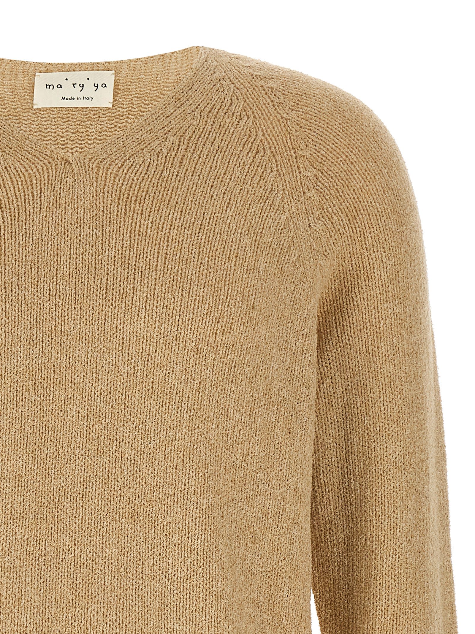Ma'ry'ya Bouclé Sweater In Beige