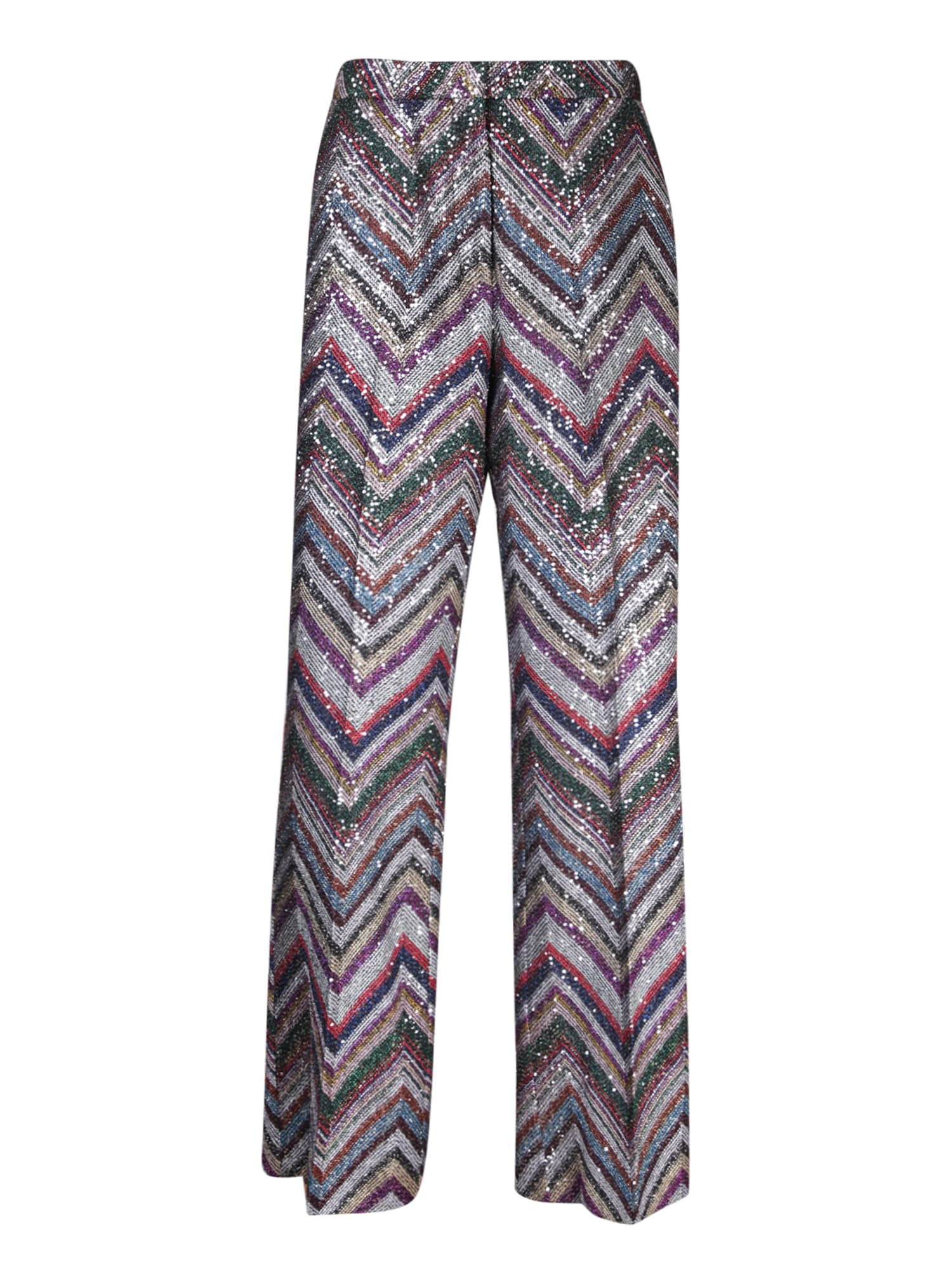 MISSONI SEQUIN-EMBELLISHED MULTICOLOR TROUSERS