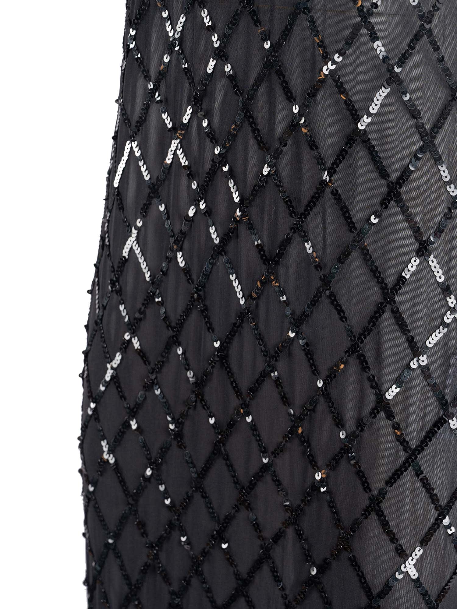 P.a.r.o.s.h Sequined Black Evening Dress With Deep V-neckline In Black