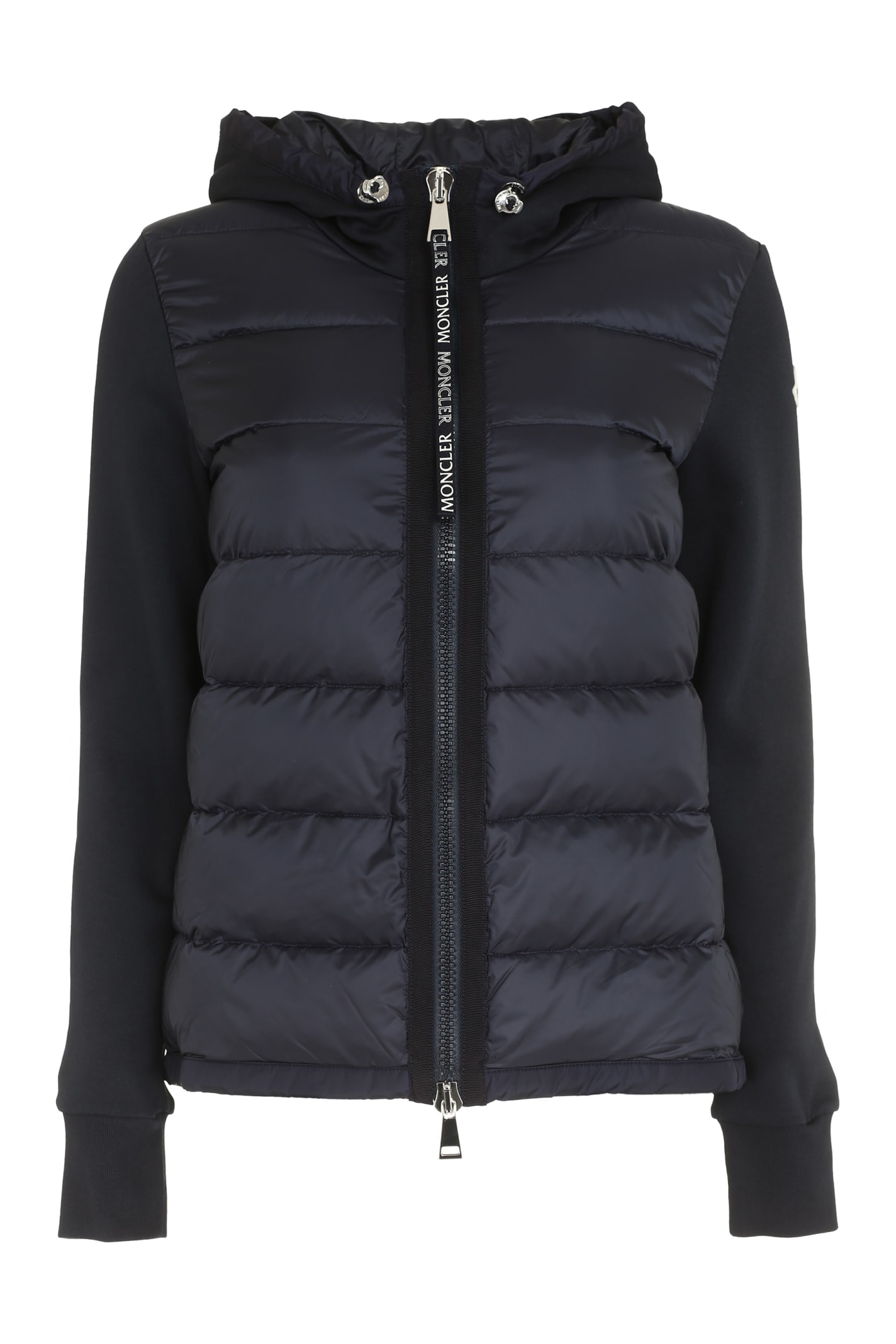 Moncler Padded Panel Hoodie In Blue