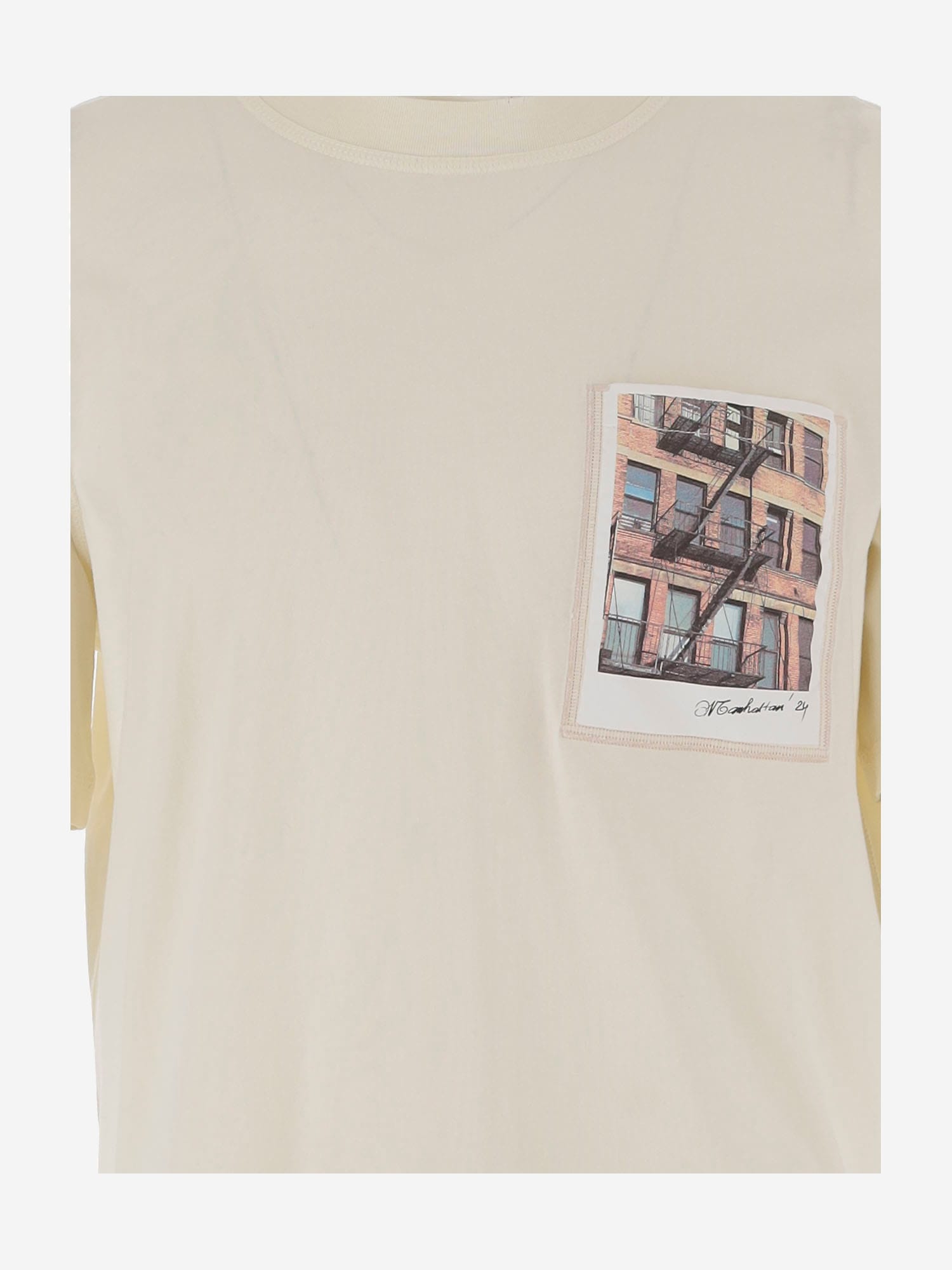 Helmut Lang Postcard Building Graphic Print T-shirt In White