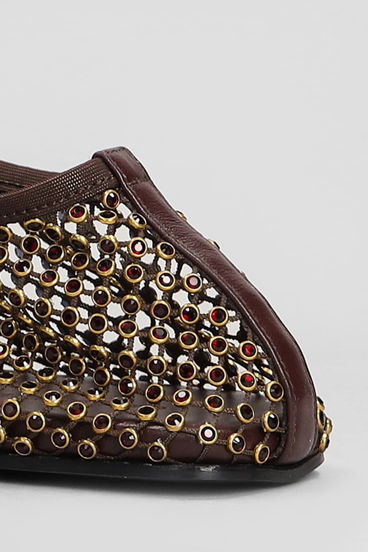 Christopher Esber Minette Crystal-embellished Ballet Flats In Brown