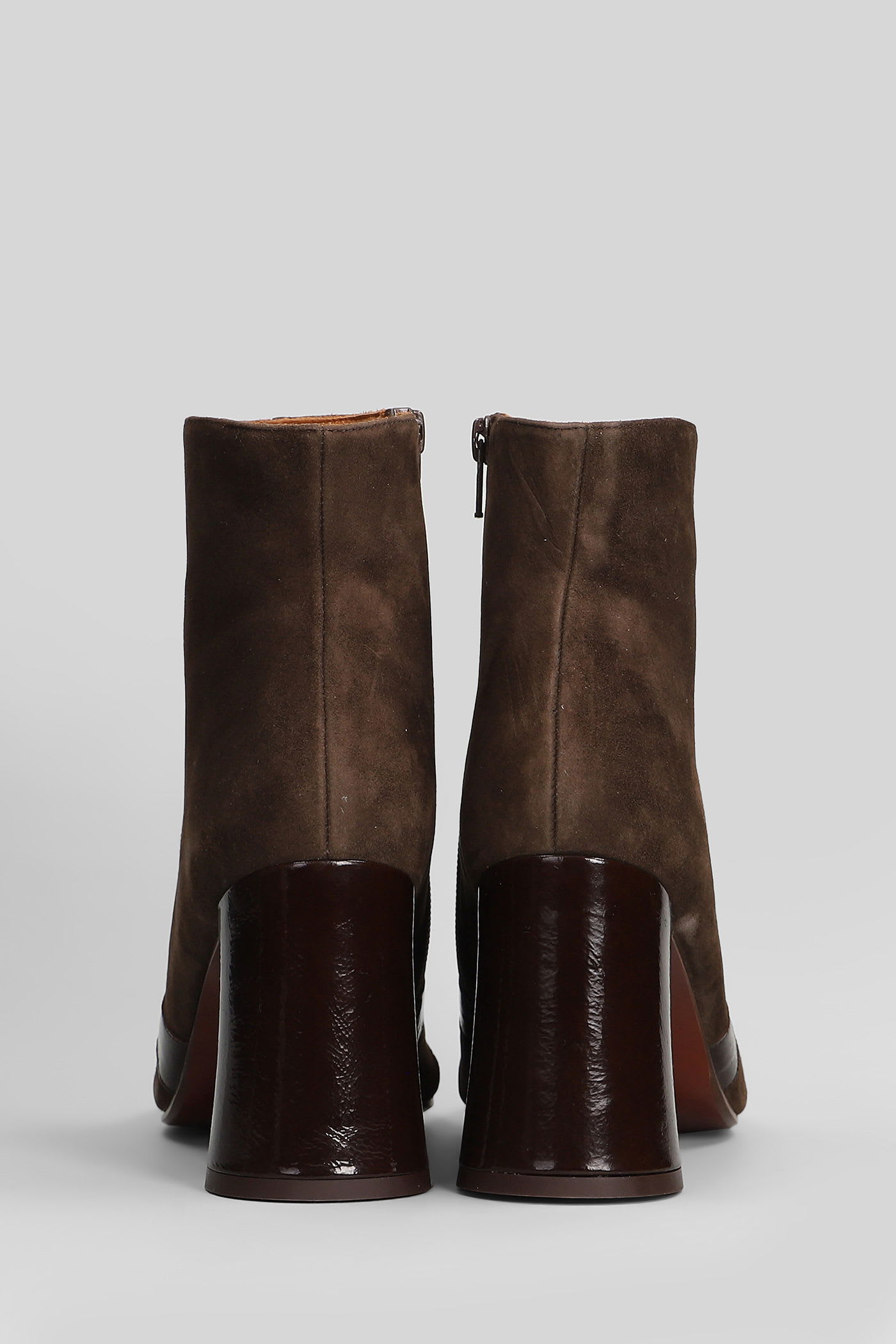 Chie Mihara Ludrik High Heels Ankle Boots In Brown Leather In Brown