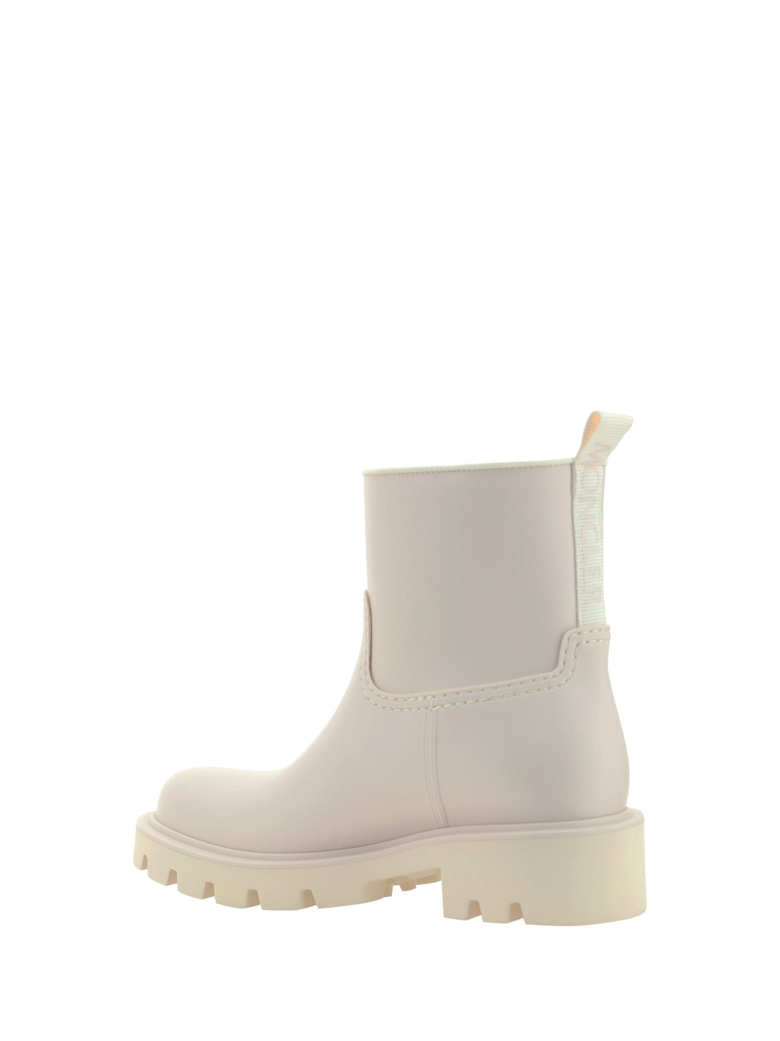 MONCLER WHITE KICKTREAM RAIN ANKLE BOOTS