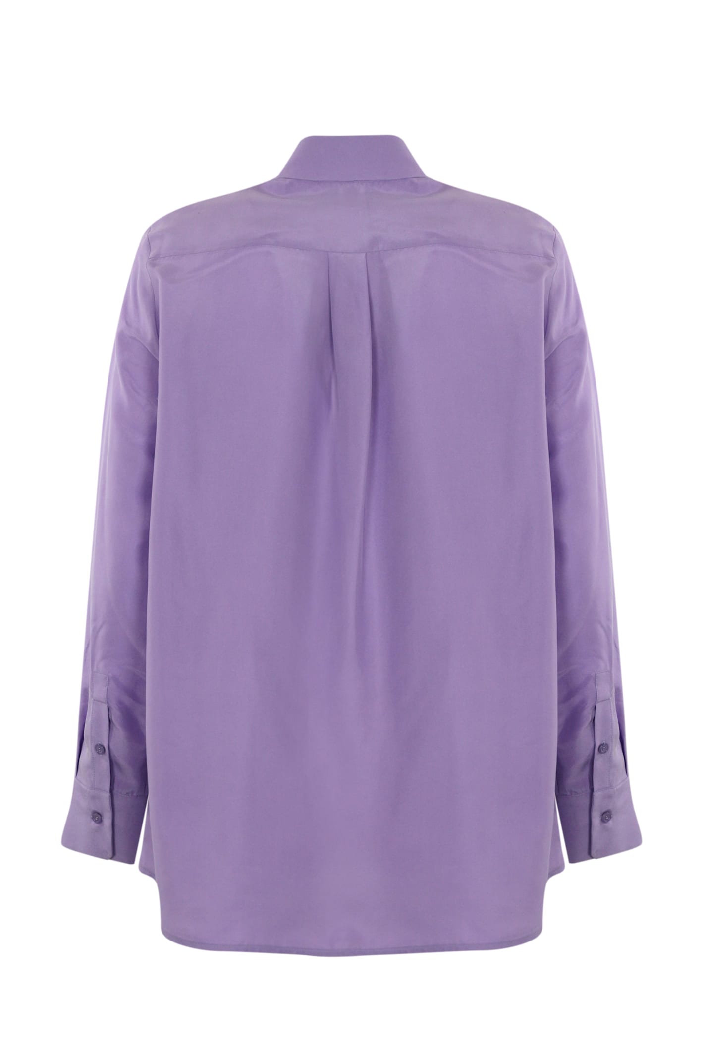 WEEKEND MAX MARA LILAC WASHED SILK SHIRT 