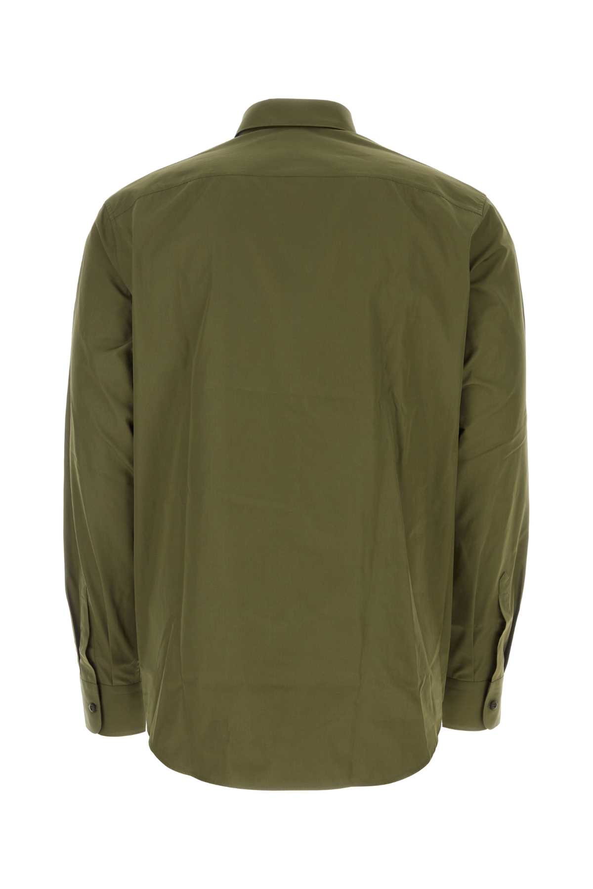 Shop Prada Army Green Poplin Shirt In Militare