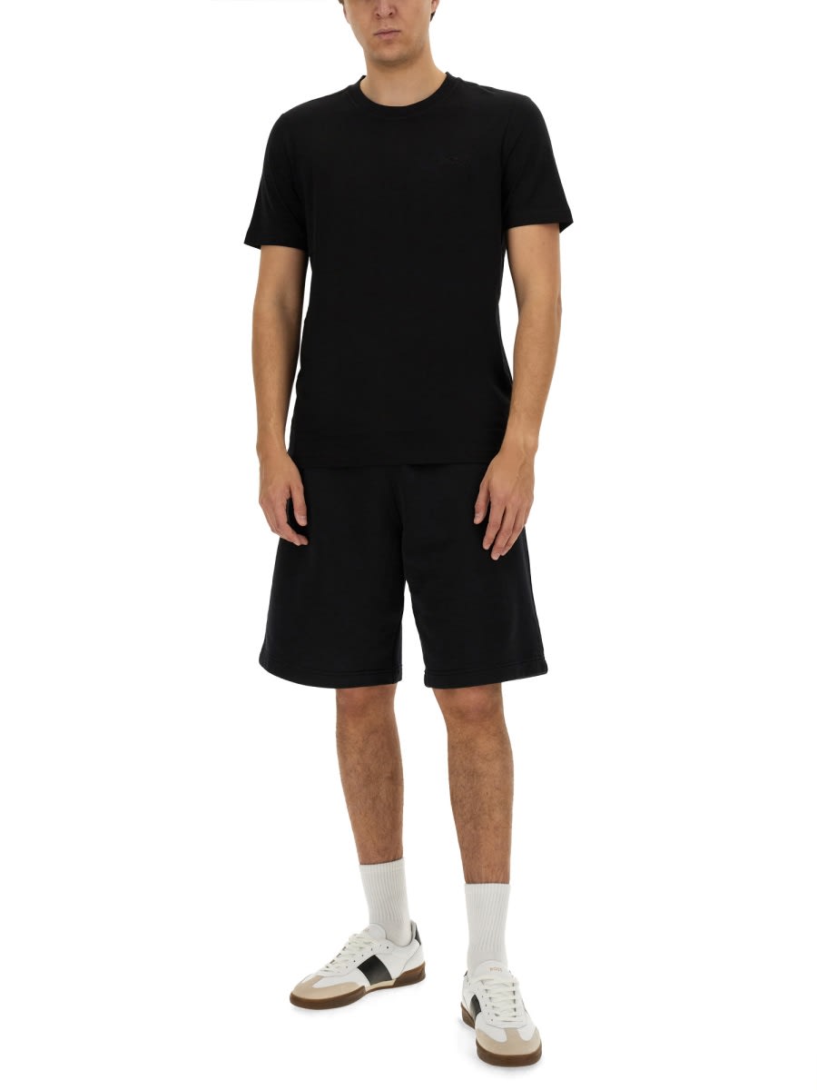 Shop Hugo Boss Cotton T-shirt In Black